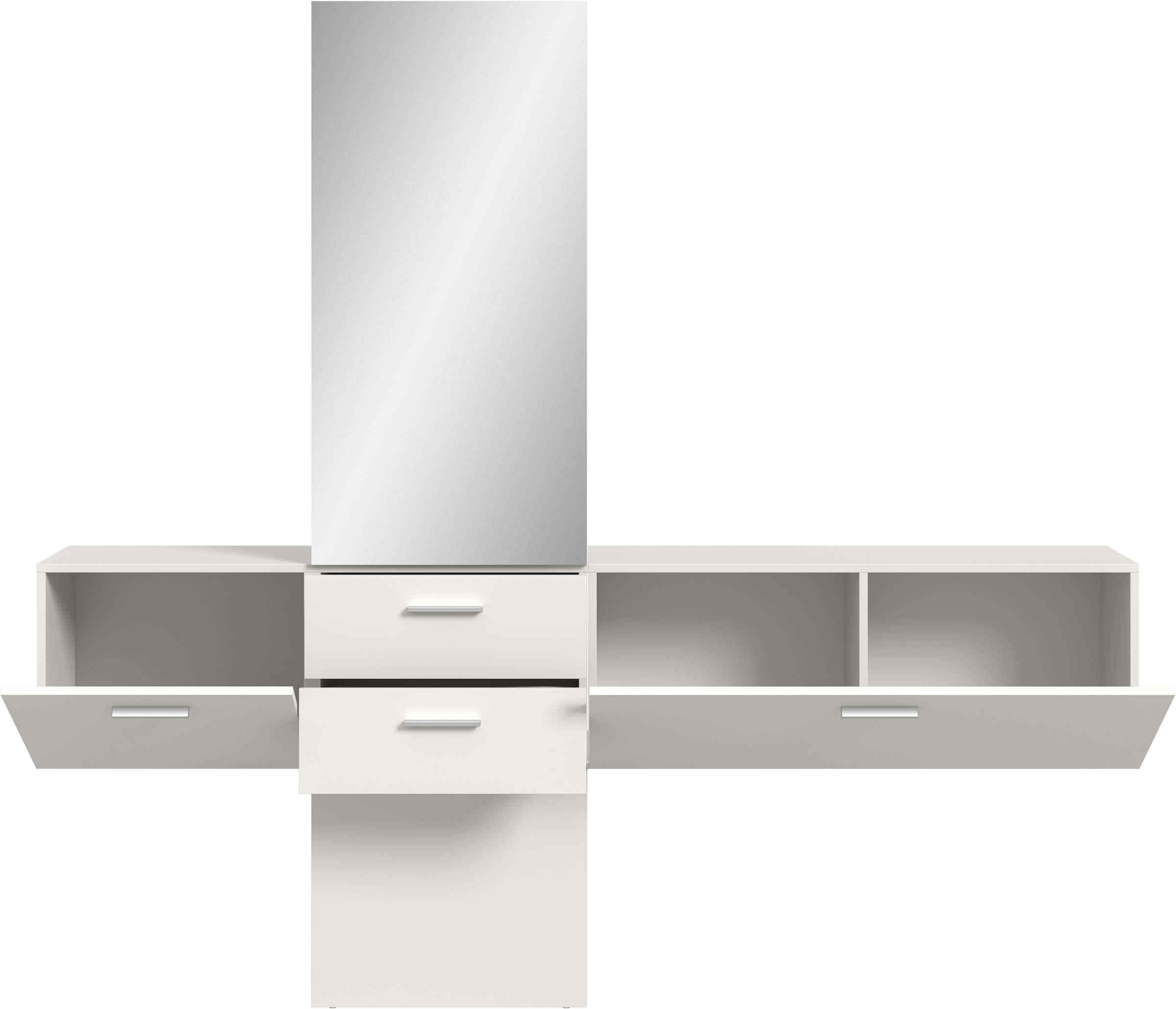 INOSIGN Garderoben-Set, (Set, 3 St.), Lumo, Garderobenset Breite 208 cm, Spiegel, 2 Schubladen, Flur, Diele