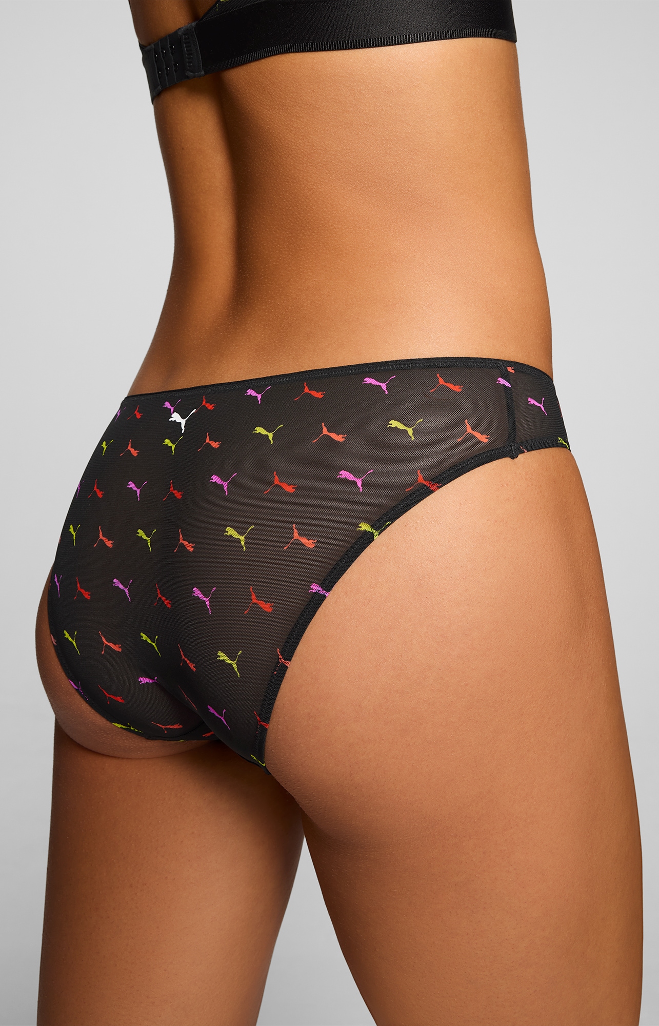 PUMA Slip »PUMA WOMEN PRINTED MESH BRIEFS« 2er Pack,  mit buntem allover Print, mit Mesh-Details