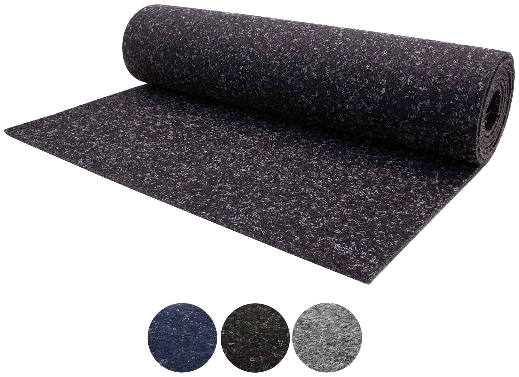 Nadelvliesteppich "TURBO, Made in Belgium", grau (anthrazit), B:200cm H:5mm L:250cm, Nadelfilz, PRIMAFLOR-IDEEN IN TEXTIL, Teppiche, robust und strapazierfähig, fußbodenheizungsgeeignet, Kurzflor Teppich