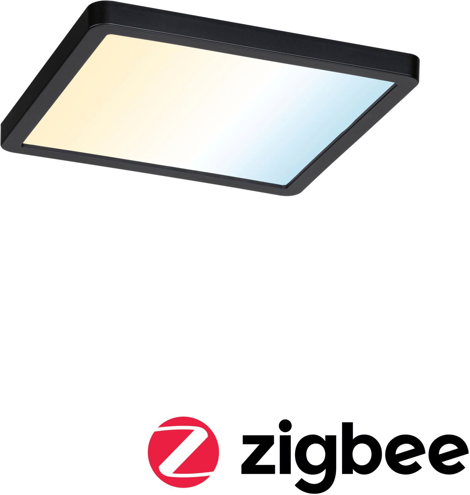 Home Zigbee BAUR 1 175x175mm dimmbar«, Tunable Smart LED Einbaupanel VariFit steuerbar, flammig-flammig, White LED IP44 eckig Einbauleuchte ZigBee, Schwarz App Paulmann »Areo |