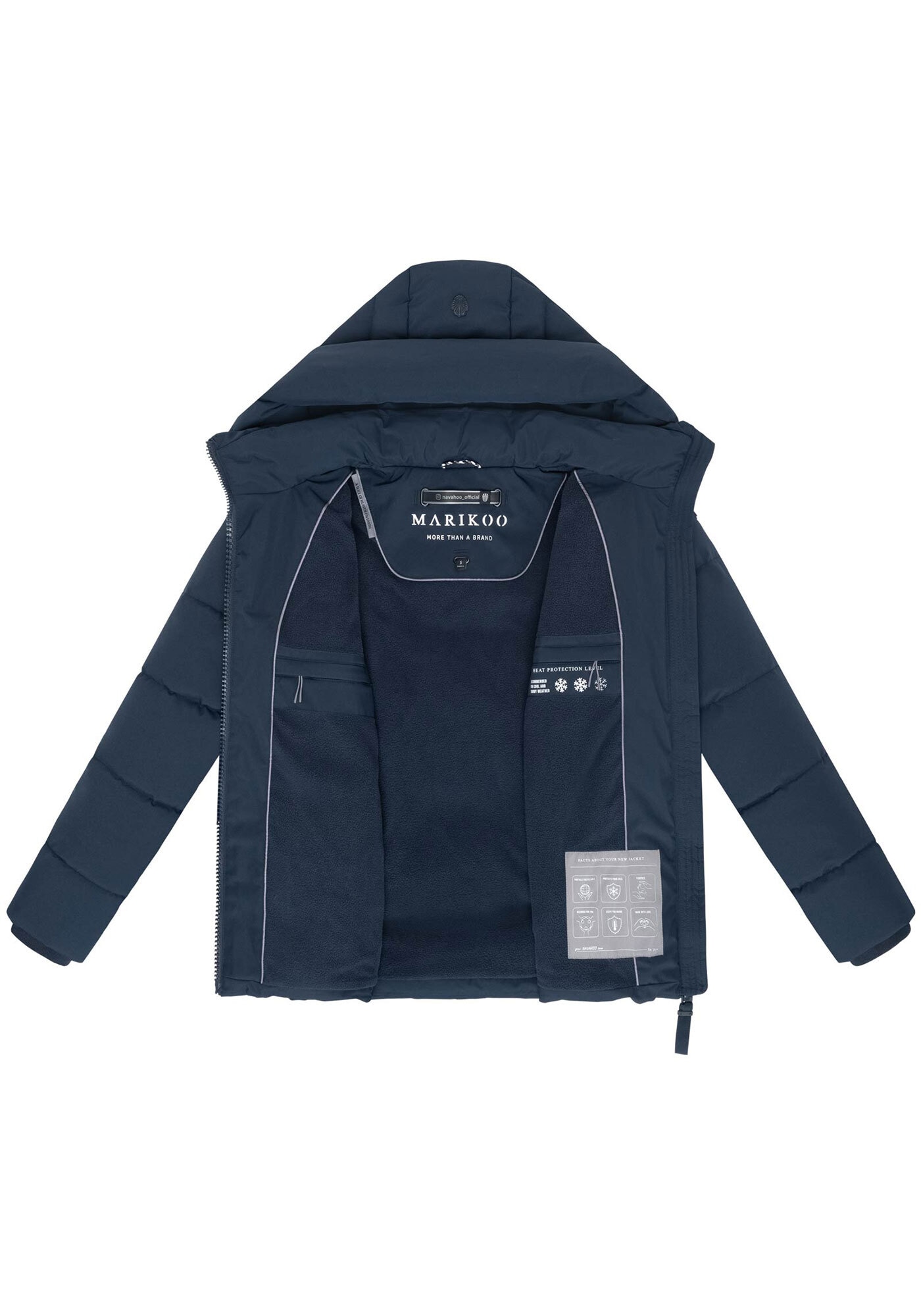 Marikoo Winterjacke »Kuschelnasee«, mit extra hohem Kragen und warmem Fleecefutter