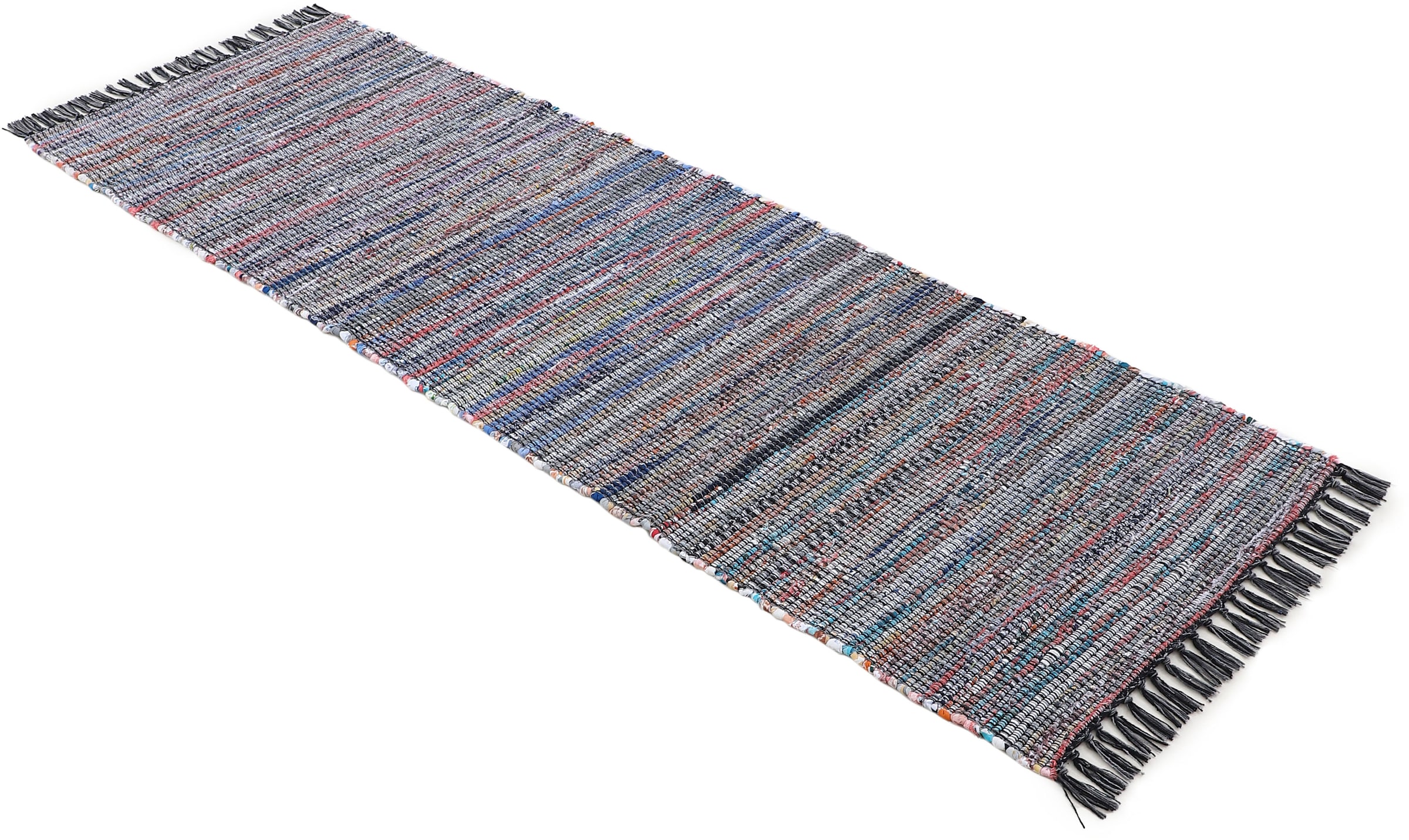 carpetfine Teppich »Kelim Chindi, Wendeteppich«, rechteckig, 6 mm Höhe, handgewebt, Fleckerlteppich mit Fransen, auch vielen in Läufergrößen
