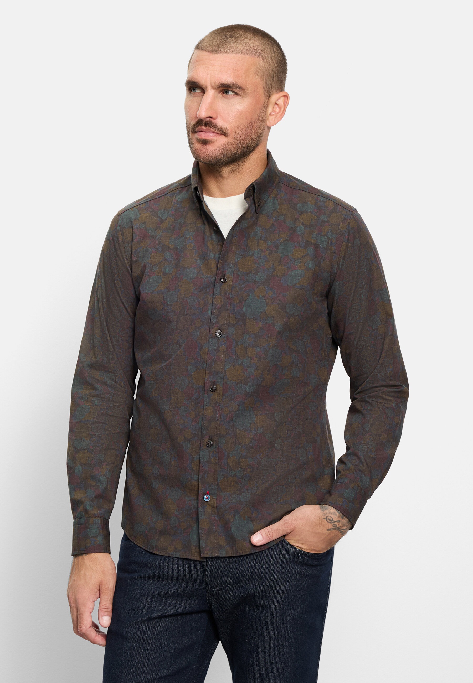 OLYMP Langarmhemd "OLYMP Casual, Regular Fit, Button-down"