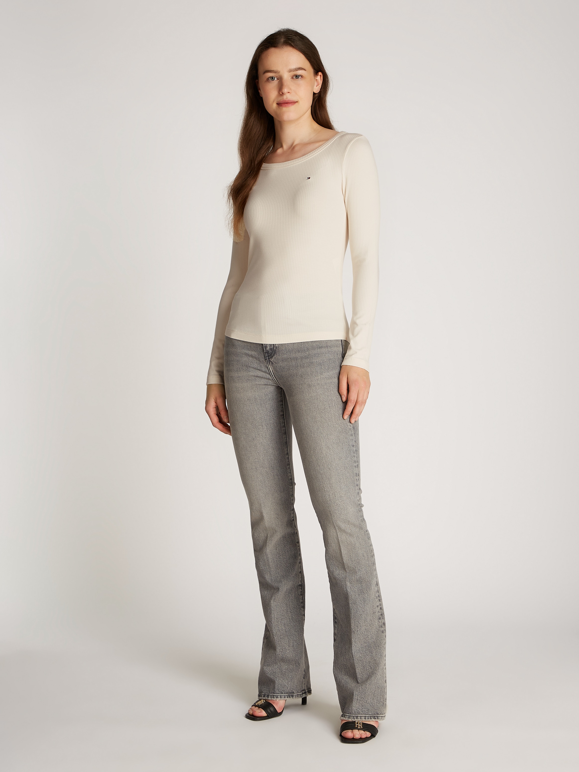 Tommy Hilfiger Langarmshirt »SLIM 5X2 RIB O-NK LS«, mit Struktur
