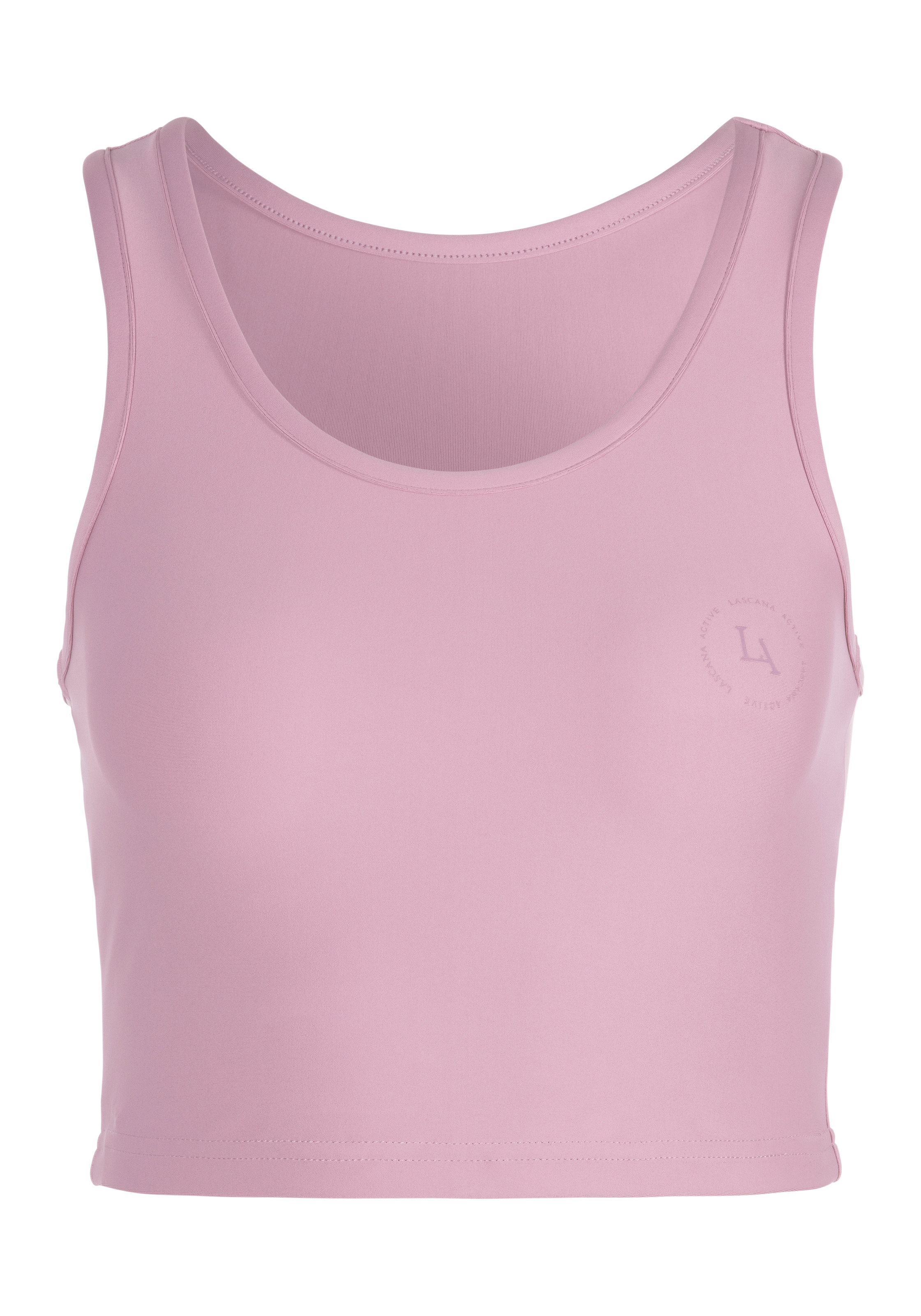 LASCANA ACTIVE Crop-Top »Sporttop«, mit Ringerrücken und Logodruck