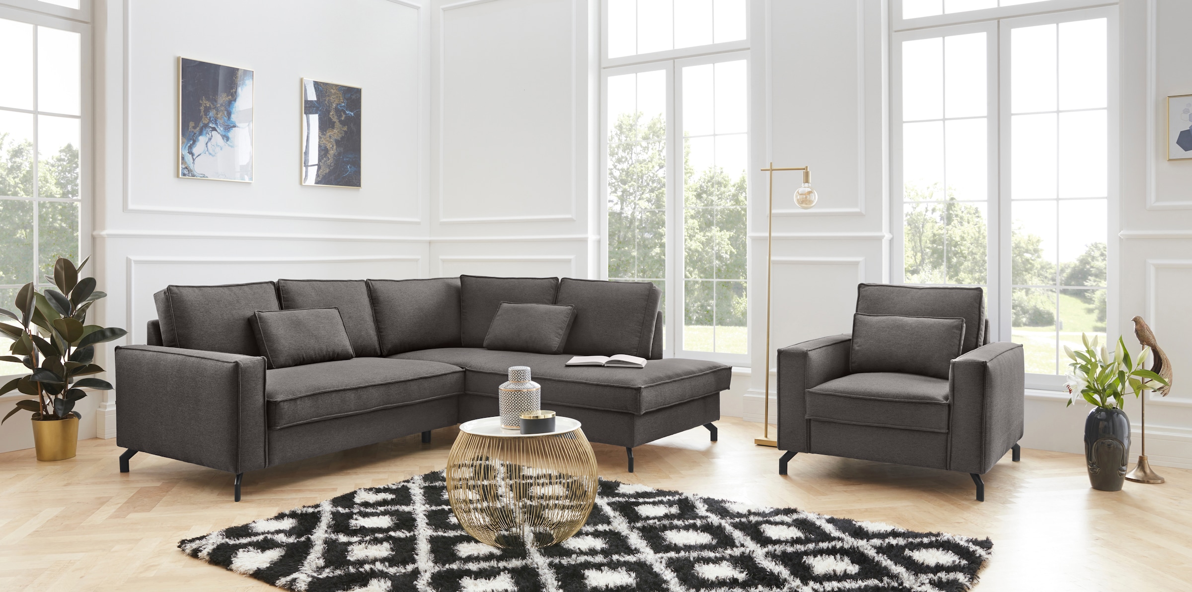 exxpo - sofa fashion Ecksofa »Daytona, L-Form«, wahlweise mit Bettfunktion und Bettkasten