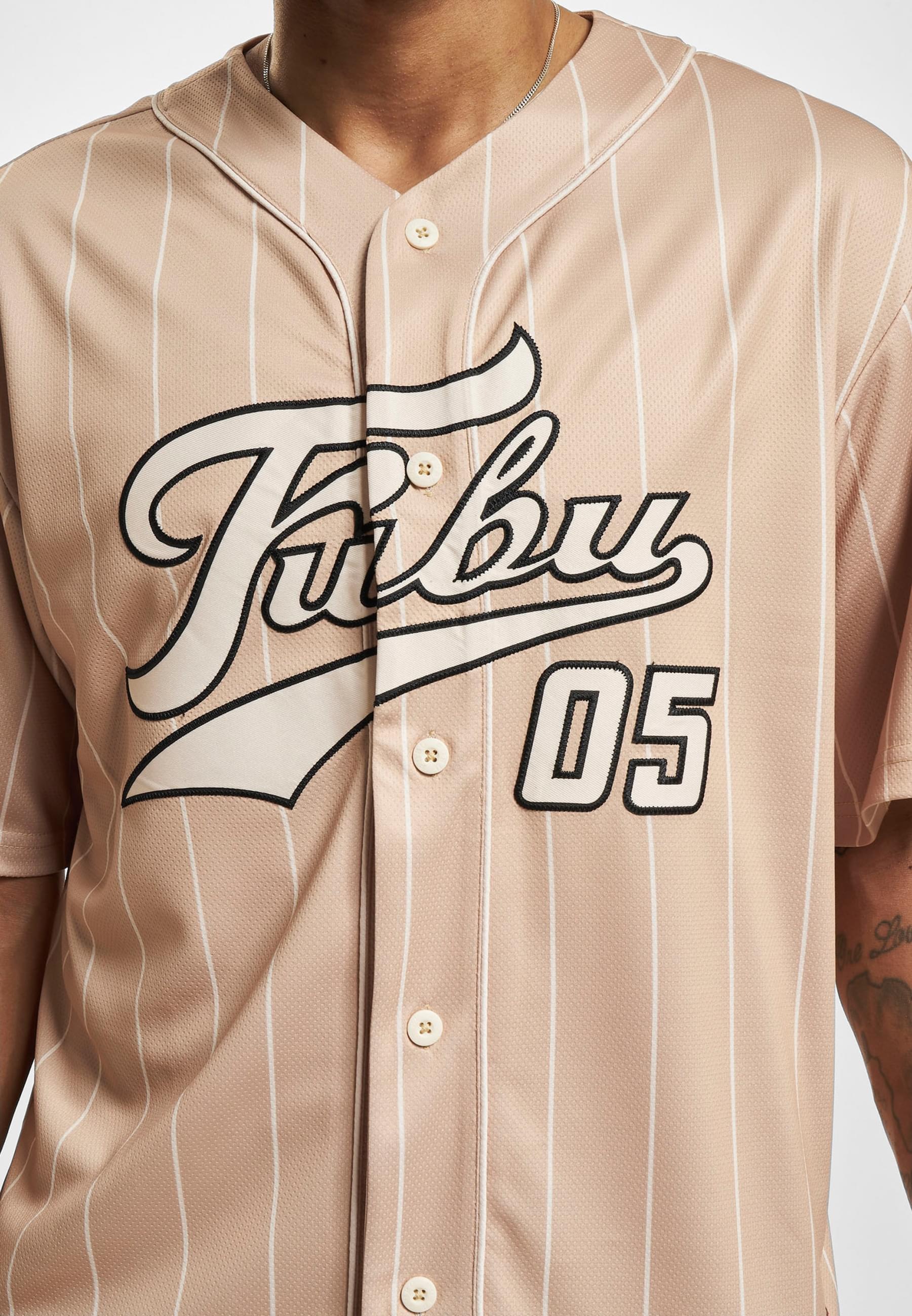 Fubu Langarmhemd »Fubu Herren FM232-003-2 FUBU Varsity Pinstripe Baseball Jersey«, (1 tlg.)