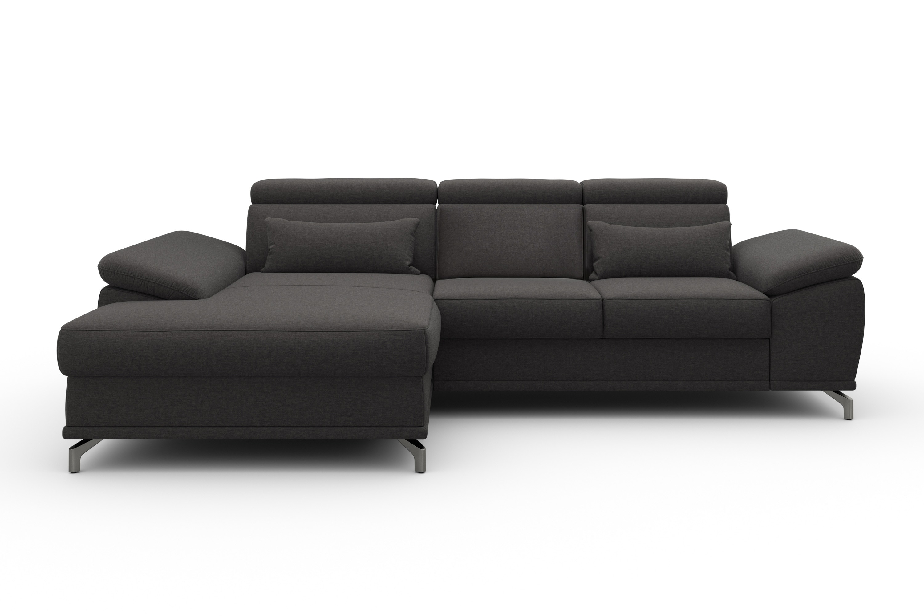 sit&more Ecksofa "Cabrio L-Form, B: 295 cm, mit Sitztiefen-, Arm- & Kopfteilverstellung" 2 Nierenkissen, Federkern, mit Schlaffunktion und Stauraum
