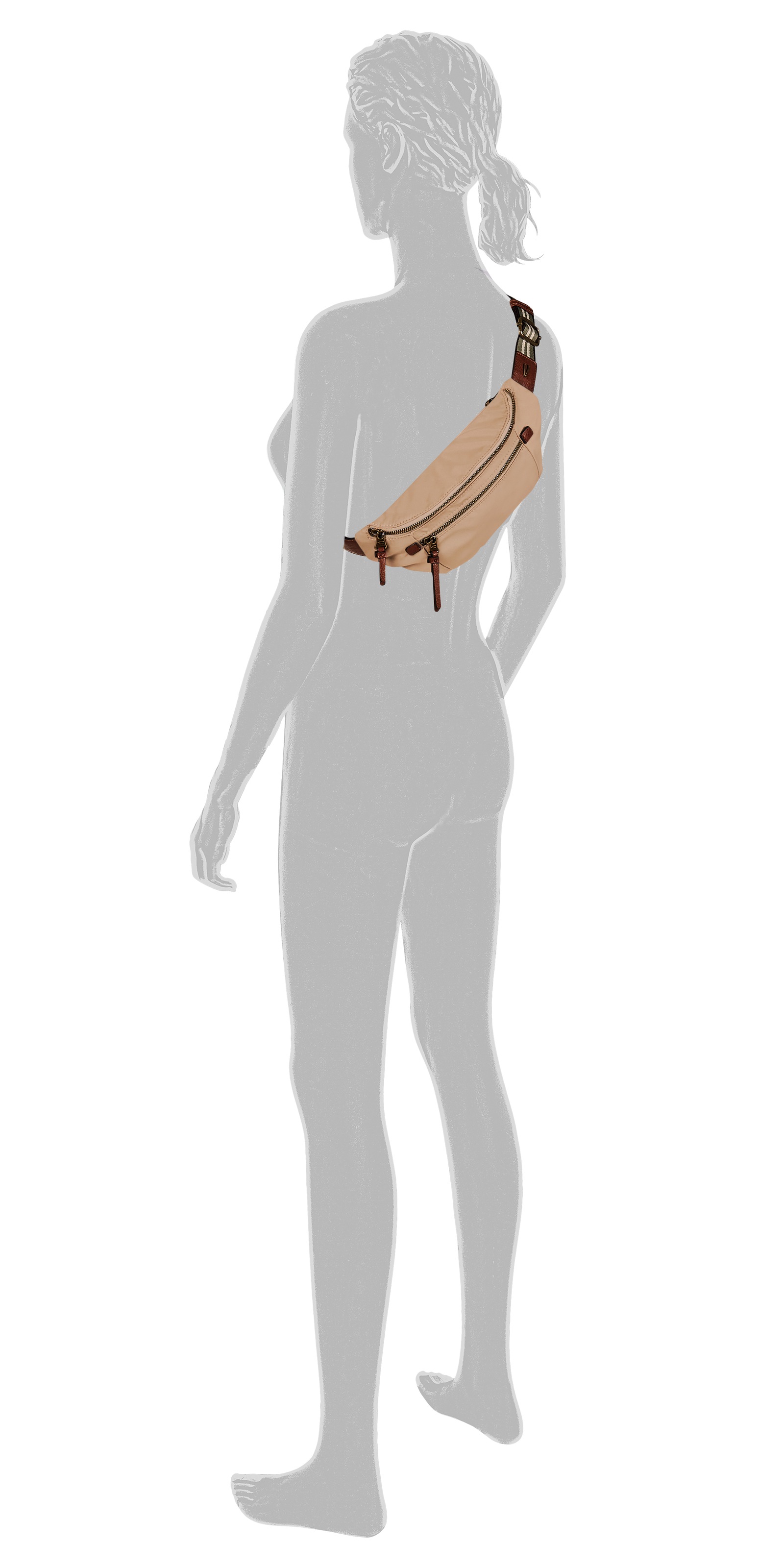 Thumbnail - camel active Bauchtasche "Bari" aus hochwertigem matten Nylon mit gestreiftem Gewebeband