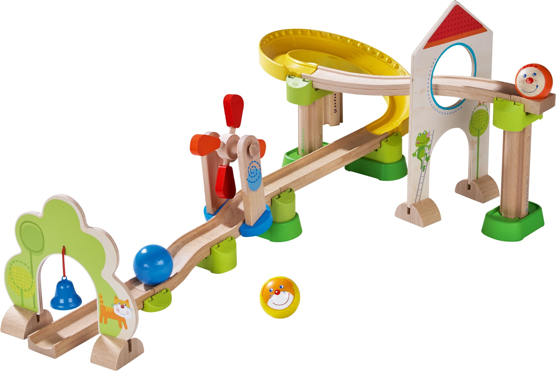 Kugelbahn-Bausatz HABA "Kullerbü - Windradbahn", bunt, Kugelbahnen, KinderØ:5cm, Holz, Kunststoff, Made in Germany, Ø:5cm 3