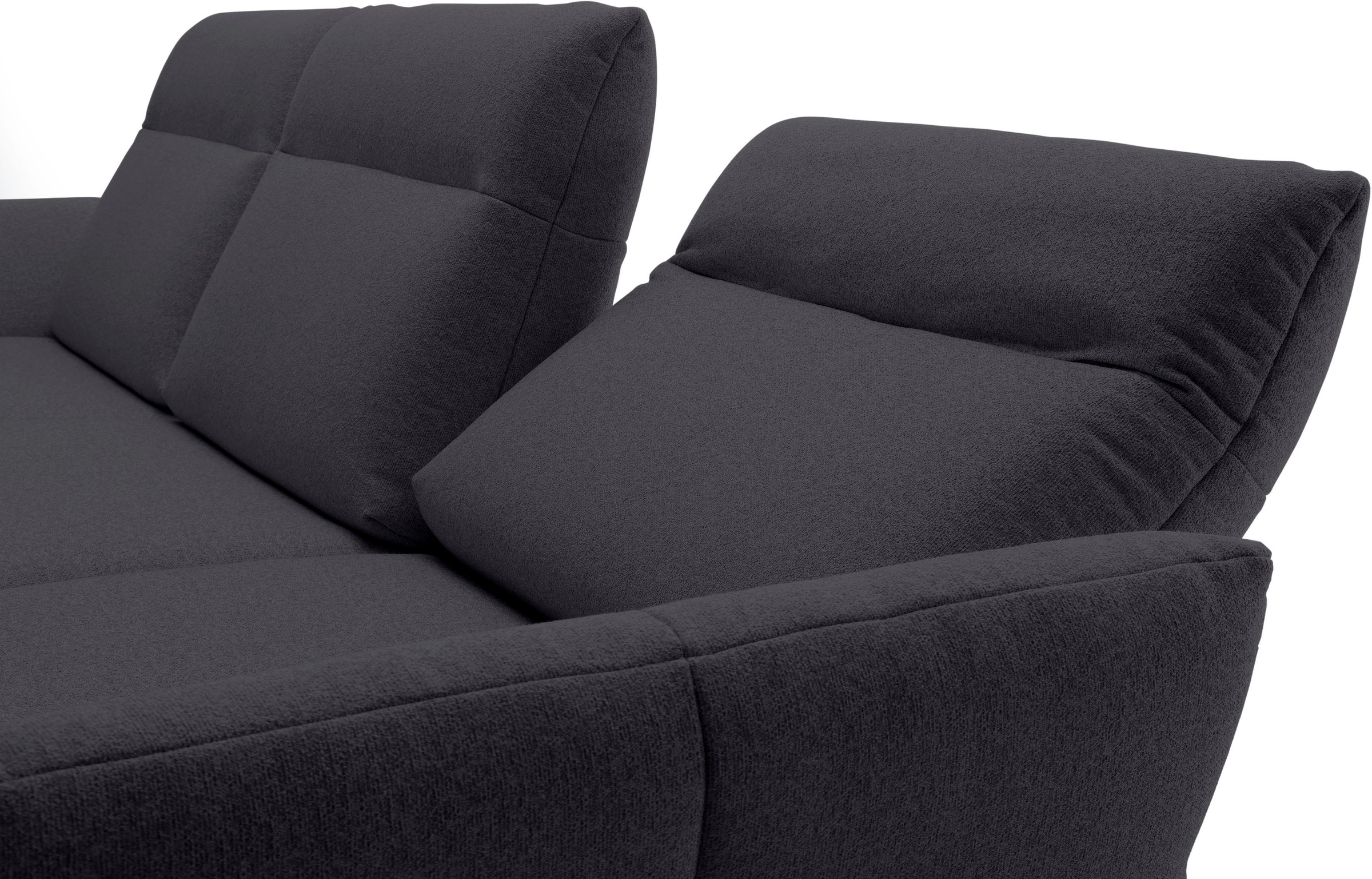 Creation BY ROLF BENZ Ecksofa »CR.460«, Sockel in Nussbaum, Winkelfüße in Umbragrau, Breite 298 cm