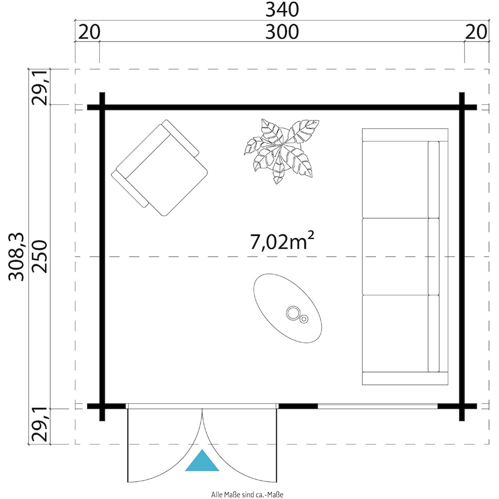 LASITA MAJA Gartenhaus »Alex«, (Set, inkl. Fussbodenbretter zum verlegen)