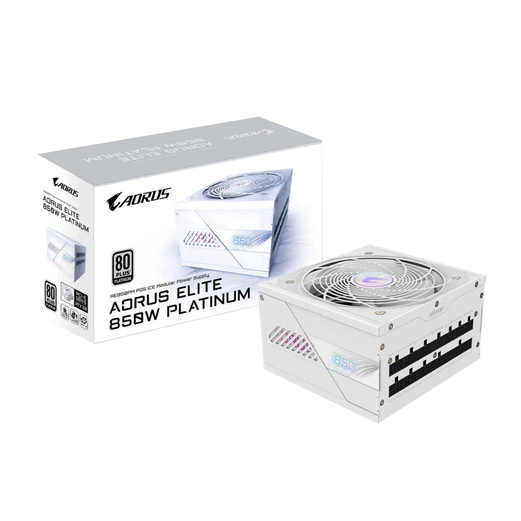 Netzteil »AORUS ELITE P850W ICE Netzteil - PCIe 5.0, 80 PLUS Platinum, Vollmodul«