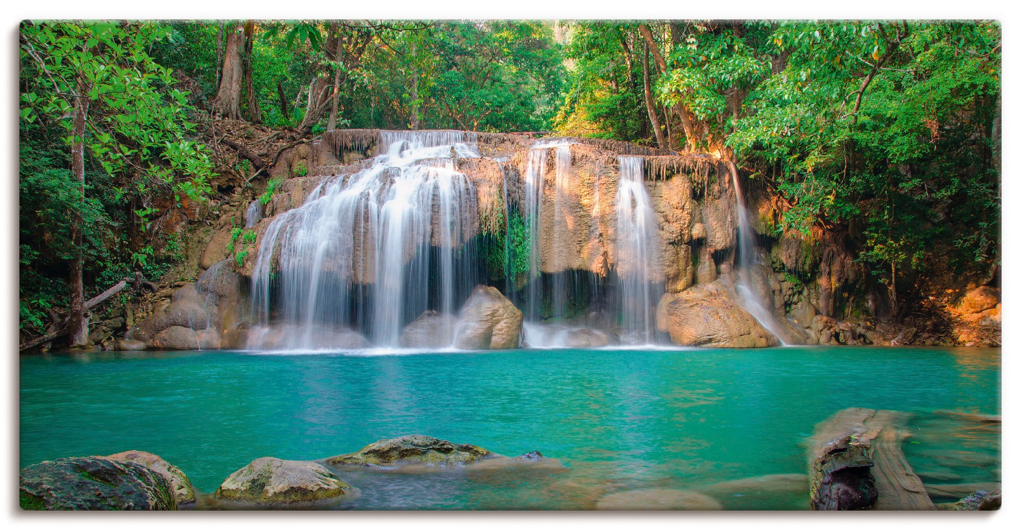 Artland Leinwandbild "Wasserfall im Wald National Park", Gewässer, (1 St.), auf Keilrahmen gespannt