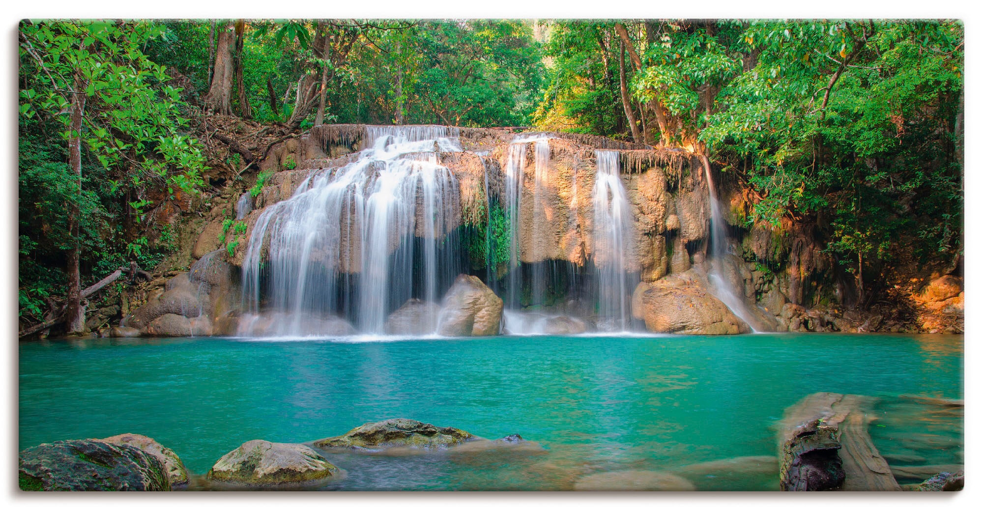 Artland Leinwandbild "Wasserfall im Wald National Park" Gewässer 1 Stk. tlg günstig online kaufen