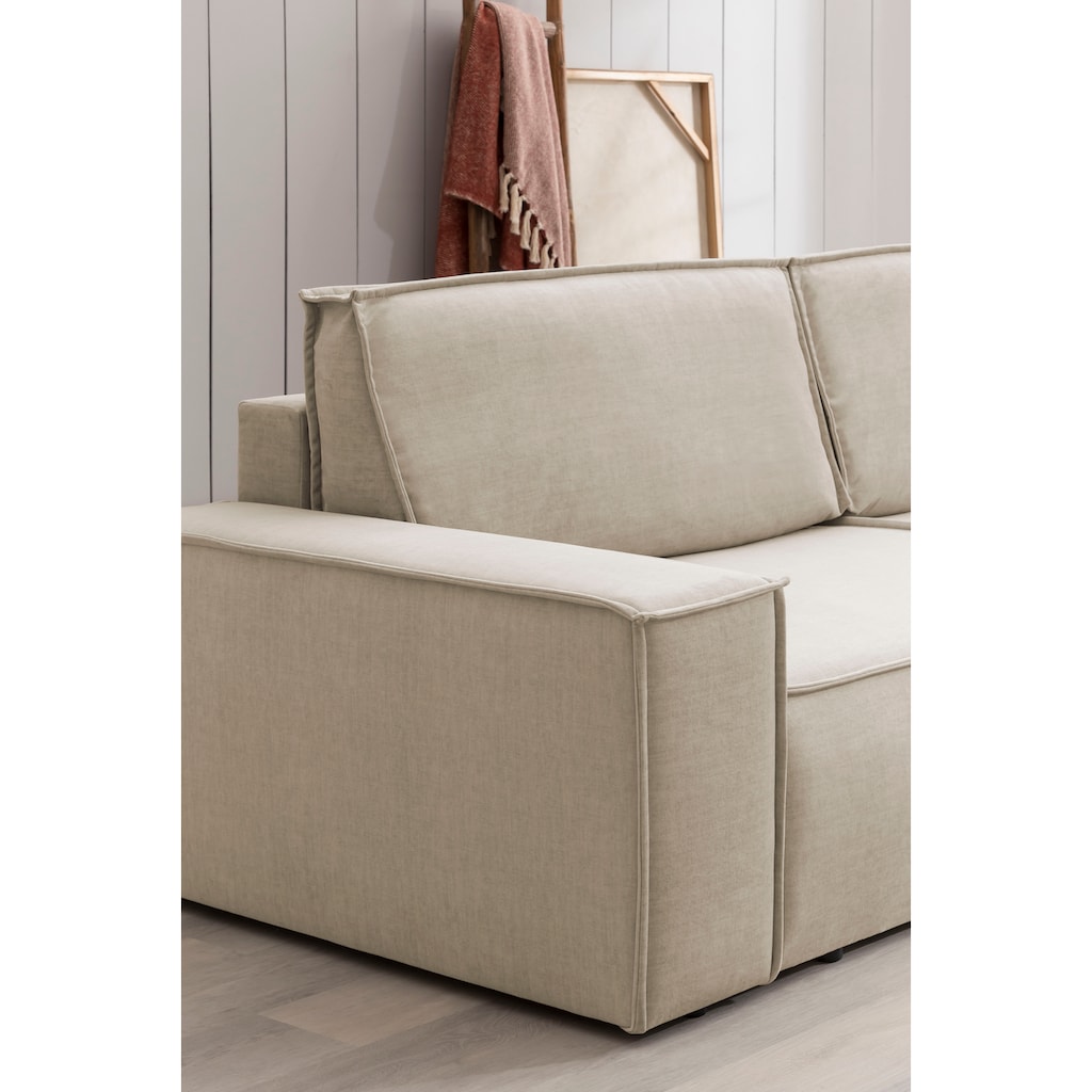 Ecksofa SHERWOOD Schlafsofa, mit Bettkasten, Cord-Bezug