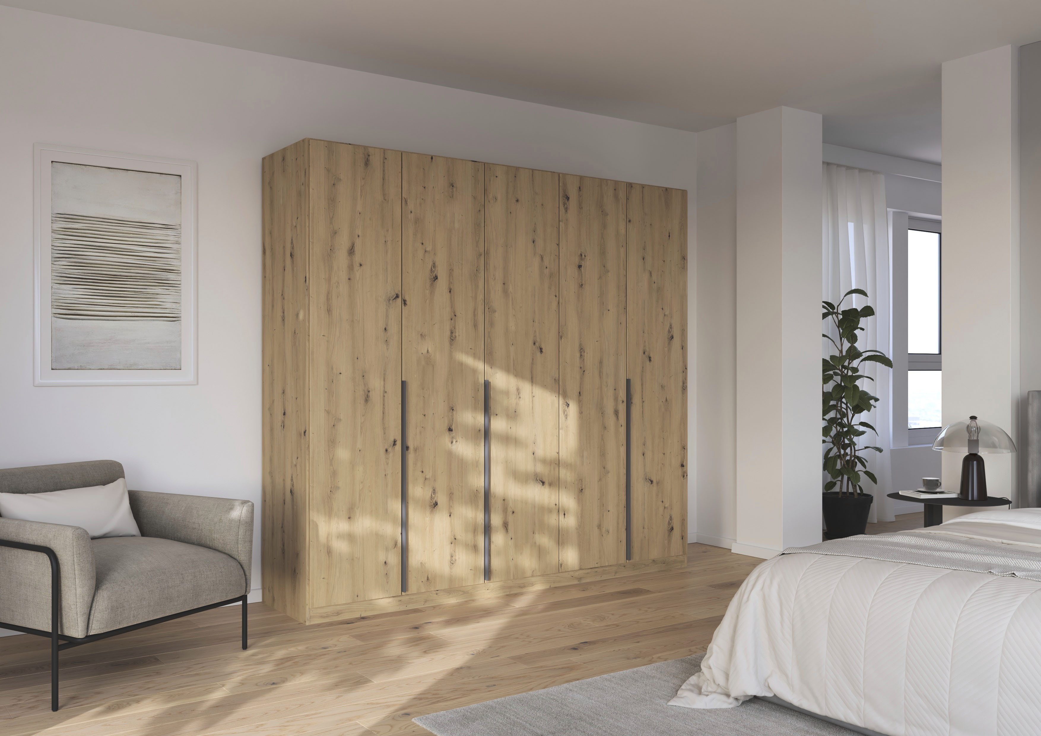 Thumbnail - rauch Drehtürenschrank "Kleiderschrank Schrank Garderobe AGORDO TOPSELLER Schlafzimmer" in zwei Griff-Farben, Breiten 91...
