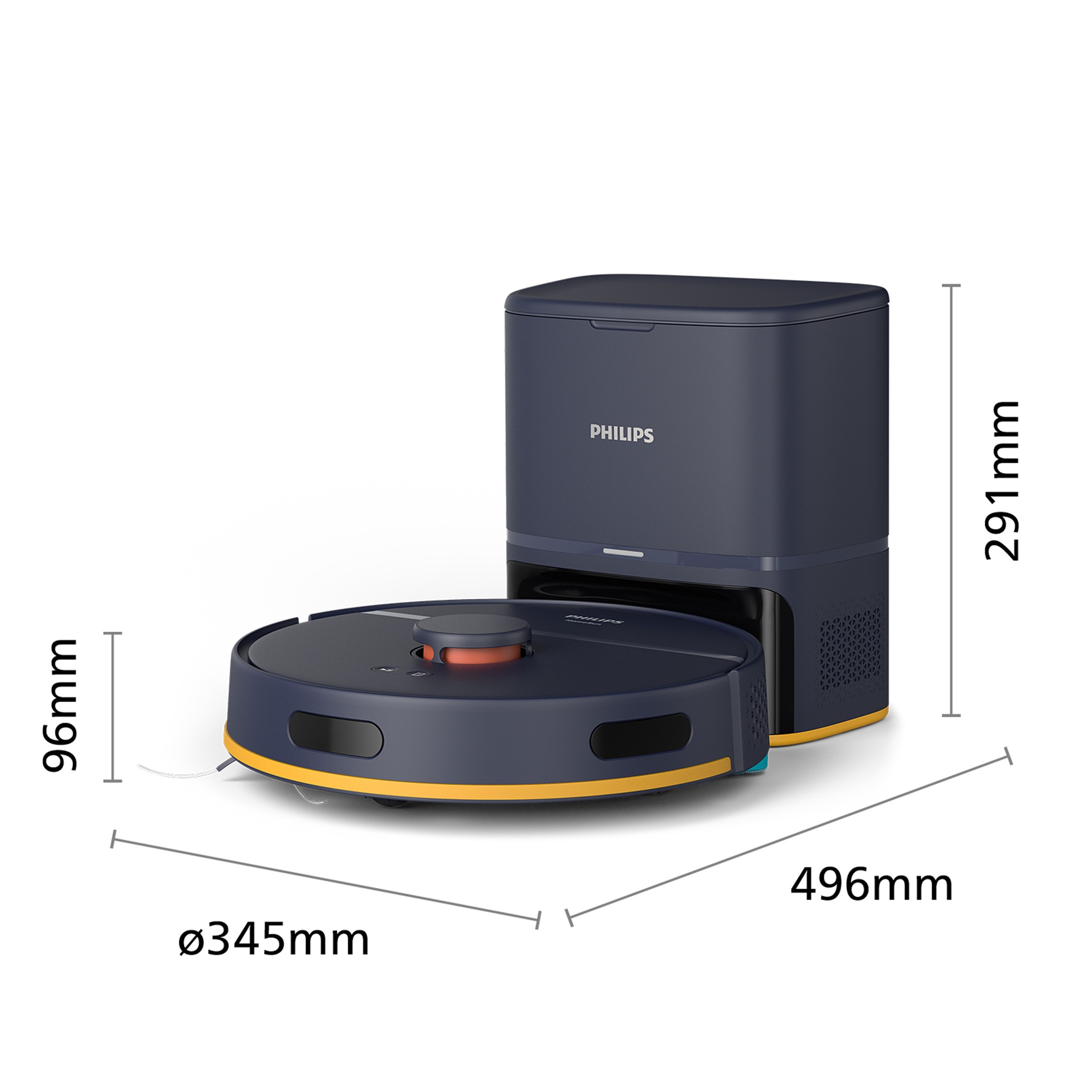 Thumbnail - Philips Saugroboter "mit Wischfunktion XU2100/10 2000 Series, mit Teppich-Boost Funktion" LDS-Radarnavigationssystem, Ho...