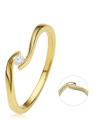 Diamantring »0,05 ct Diamant Brillant Spannfassung Ring aus 750 Gelbgold«