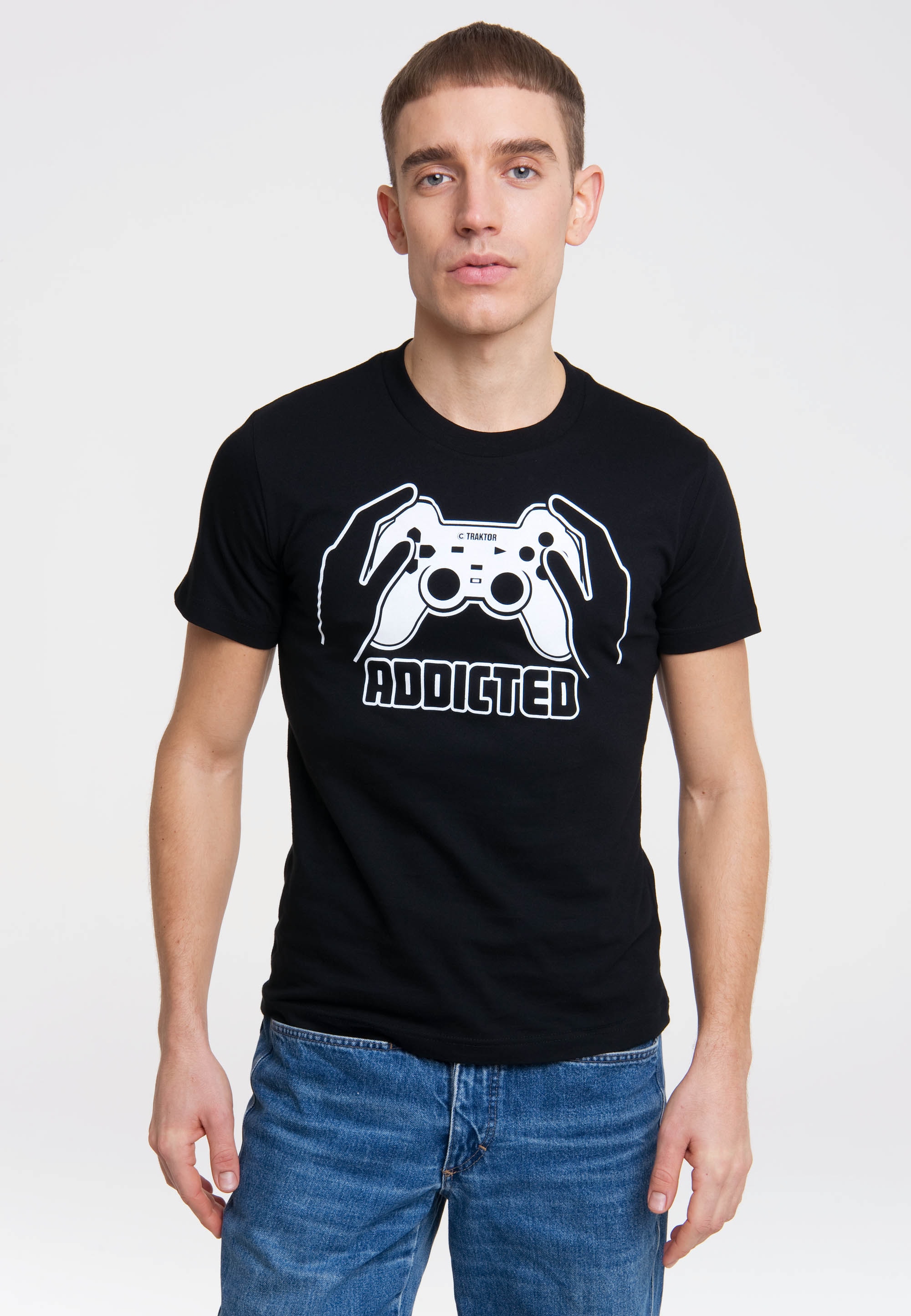 LOGOSHIRT T-Shirt "ADDICTED", mit Front-Print günstig online kaufen