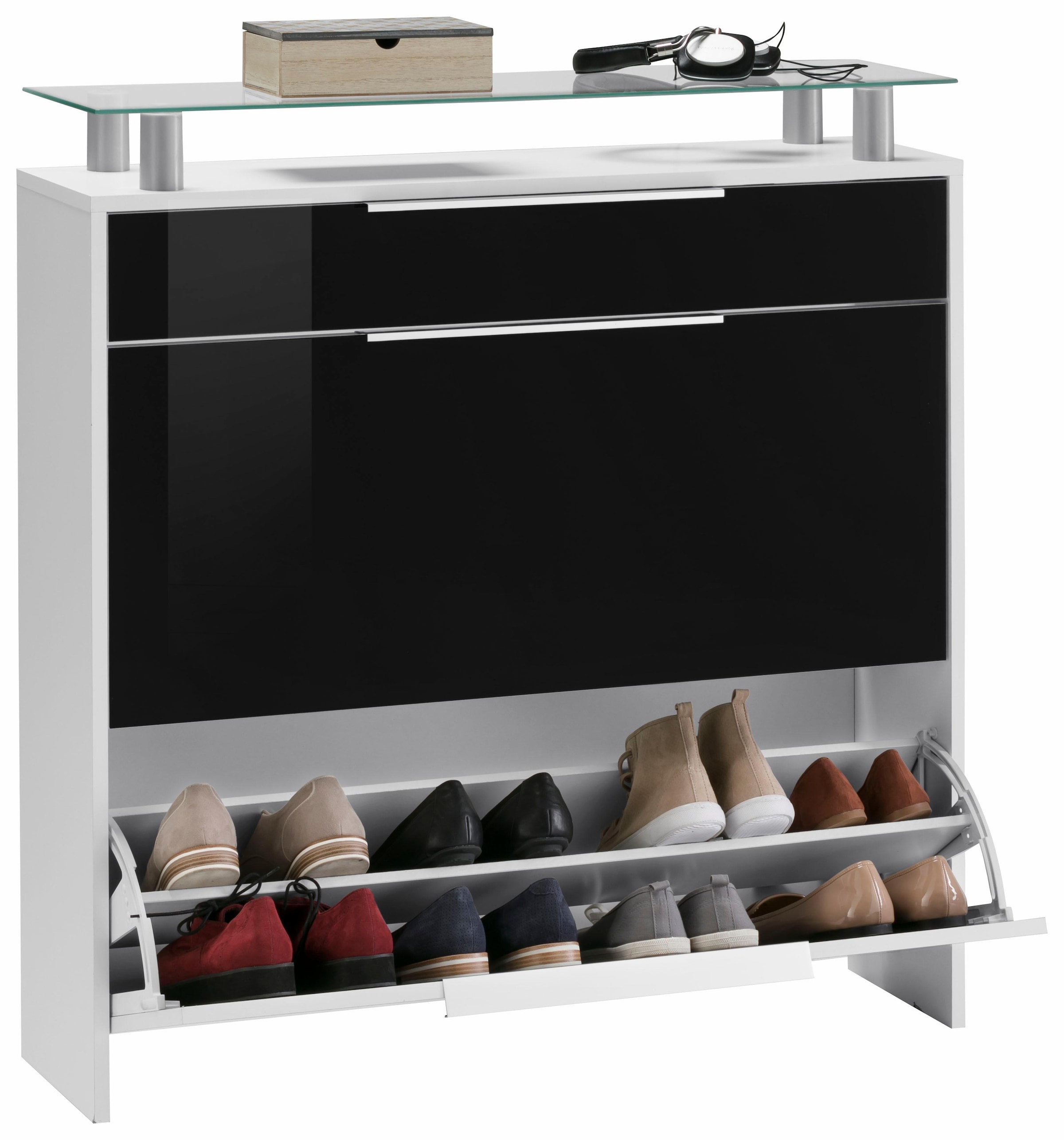 borchardt Möbel Schuhschrank »Oliva«, Breite 89 cm, hängend, mit 2 Doppeltrommel und 1 Schubkasten