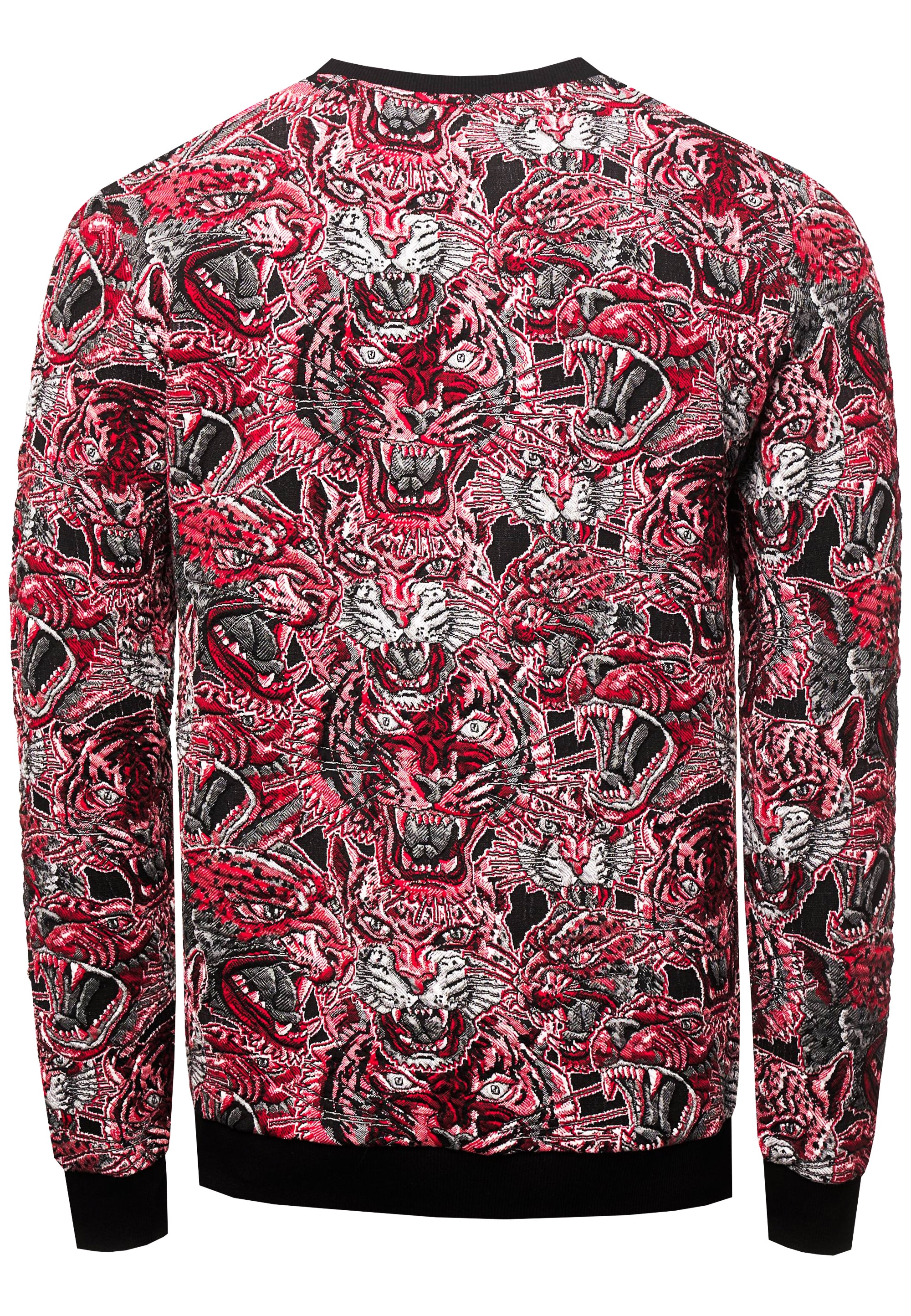 Rusty Neal Sweatshirt »Red Tiger in Jacquard«, mit extravagantem Muster