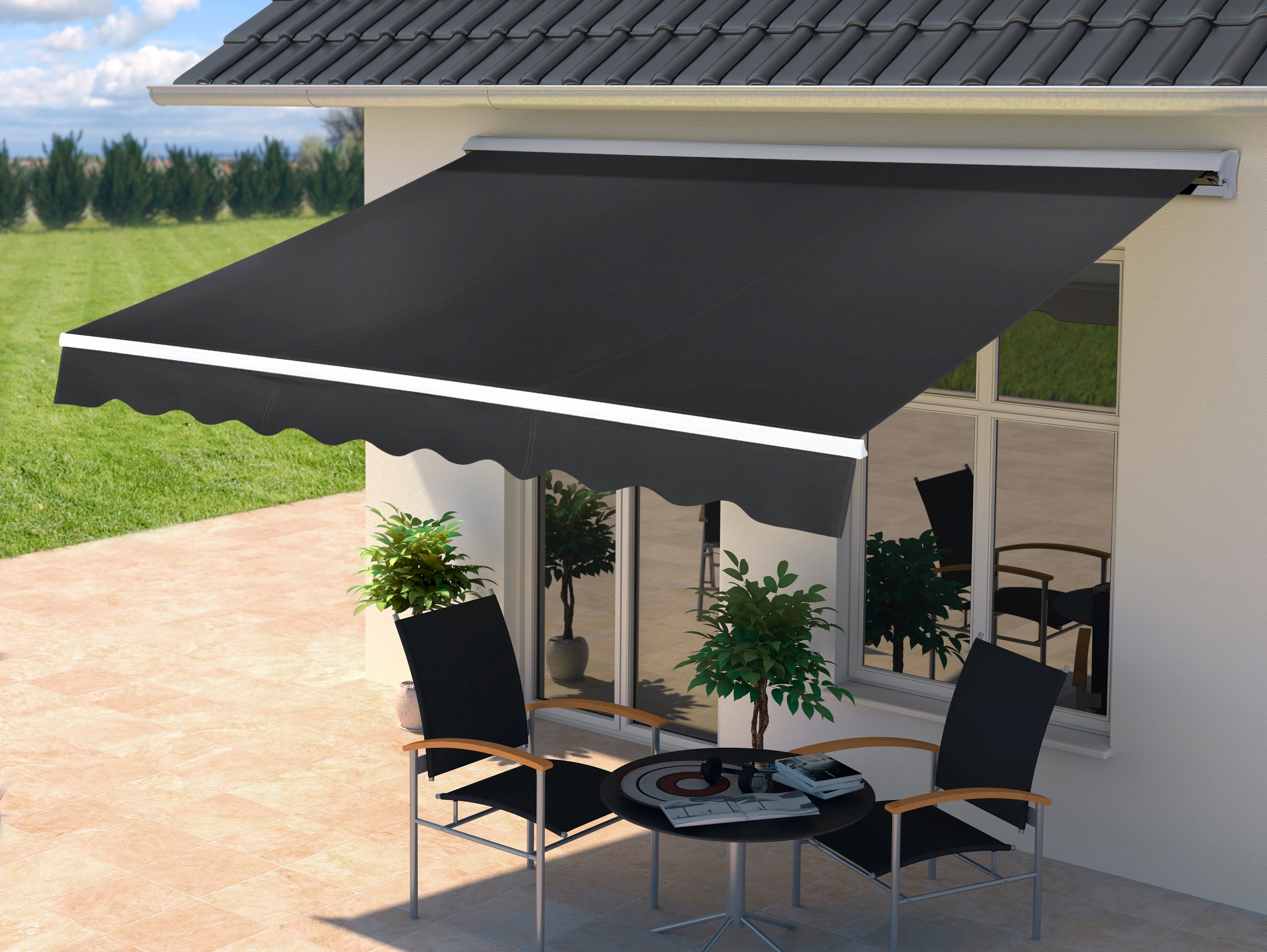 KONIFERA Halbkassettenmarkise "Mallorca" Premium Markise, UV-Schutz, Breite: 500 cm, Ausfall: 300 cm