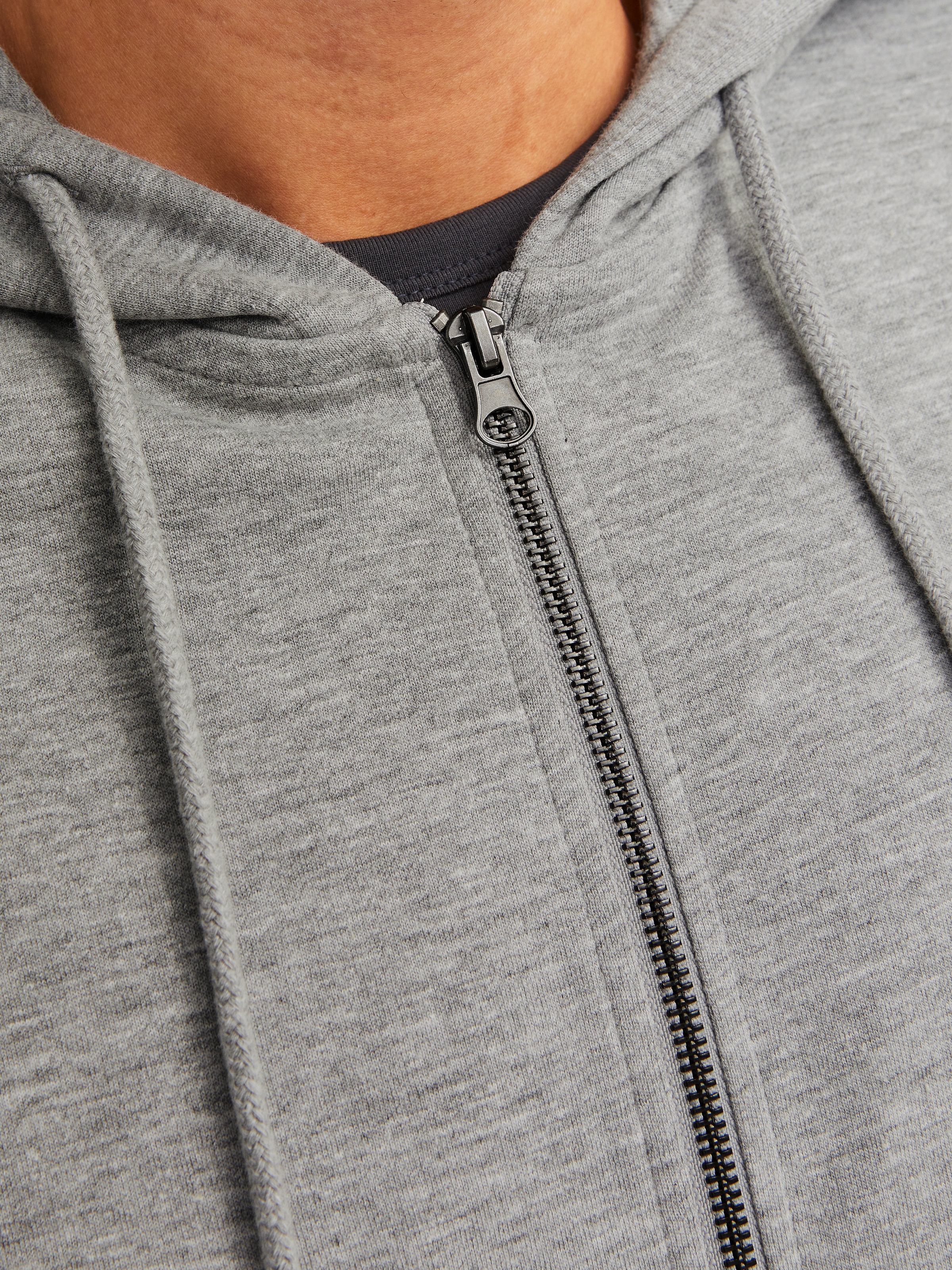Jack & Jones Kapuzensweatjacke »JJEBASIC Hoodie mit Rippbündchen und angenehmem Tragegefühl« unifarben, modisch, regular fit, Baumwollmischung, Rundhals