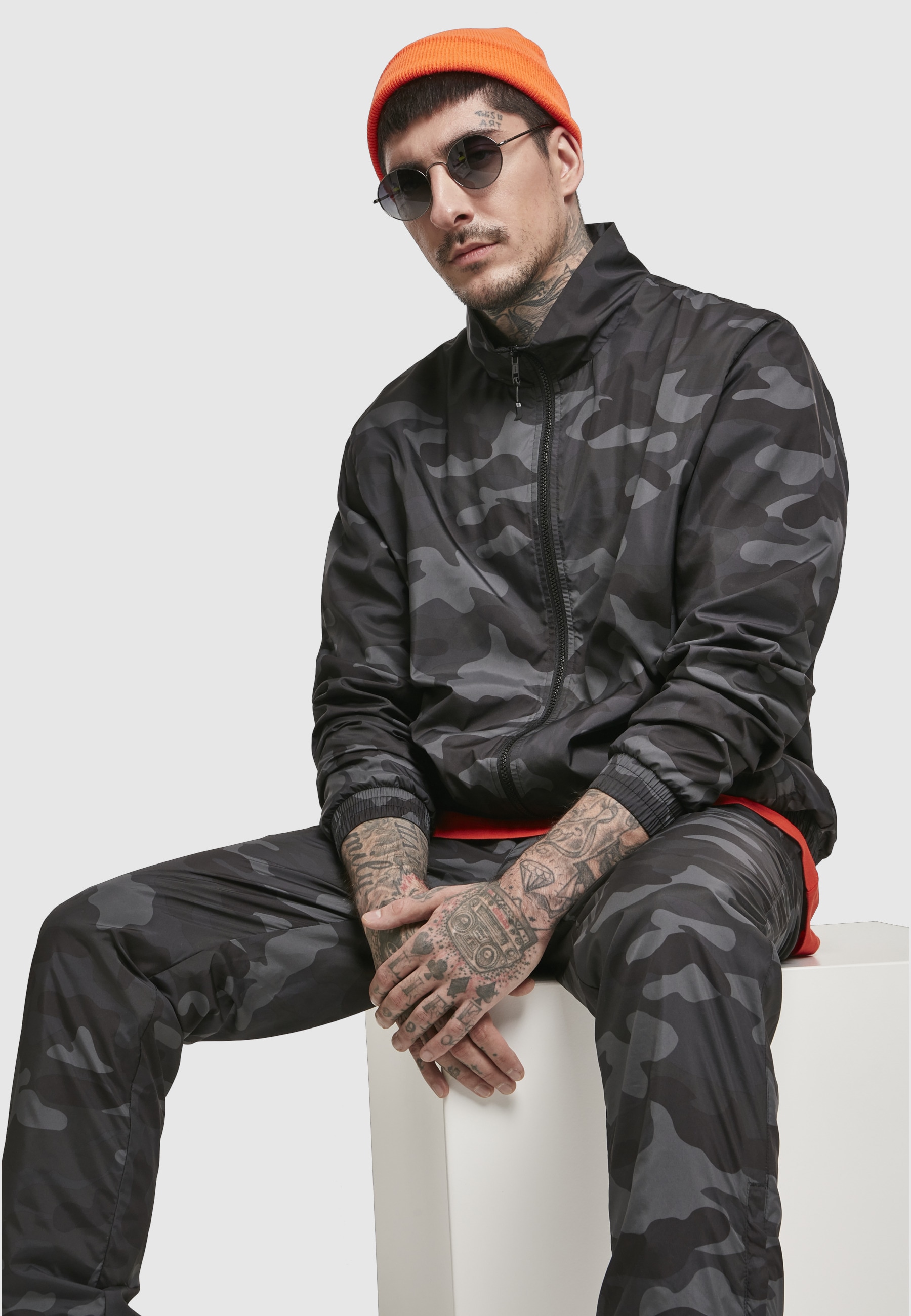 URBAN CLASSICS Anorak »Urban Classics Herren Camo Track Jacket« 1 Stk. tlg. ohne Kapuze