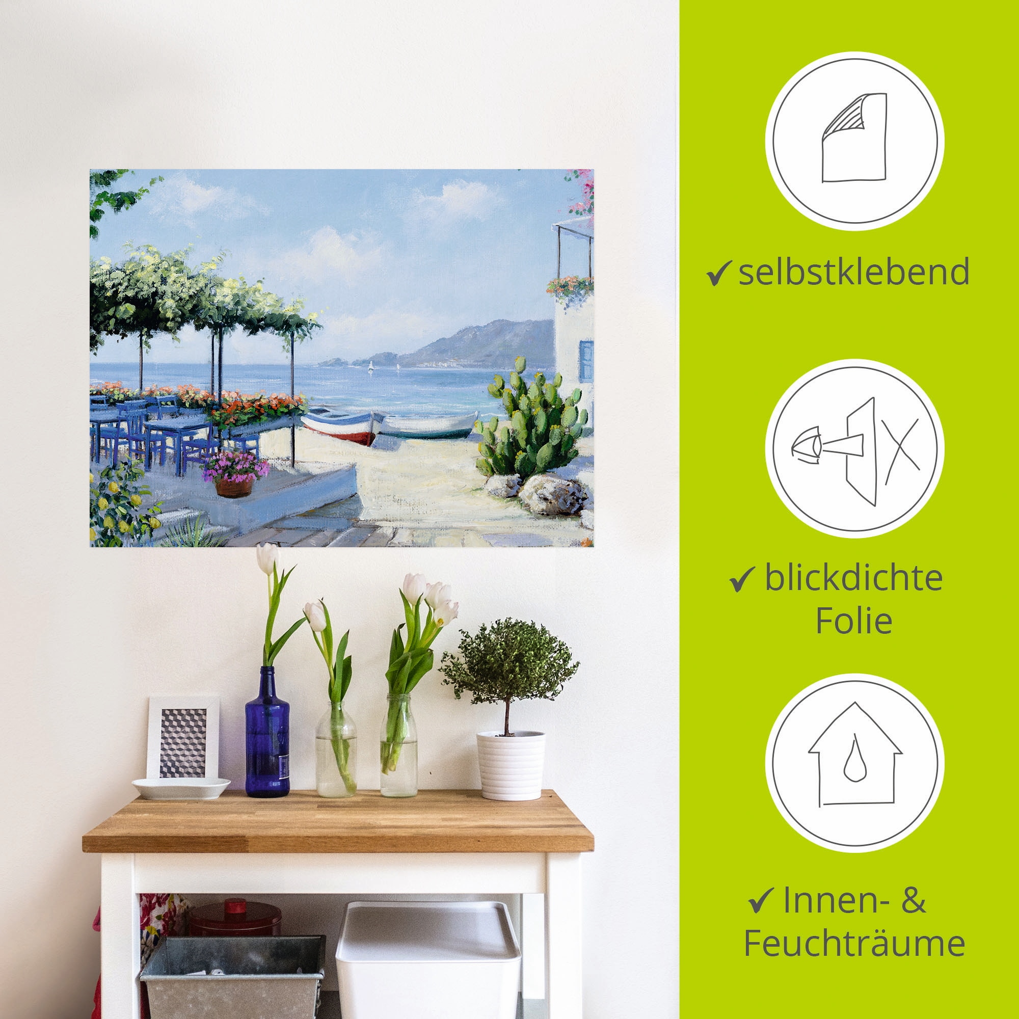 Artland Wandbild »Toller Meeresblick«, Gewässer, (1 St.), als Leinwandbild, Wandaufkleber in verschied. Größen