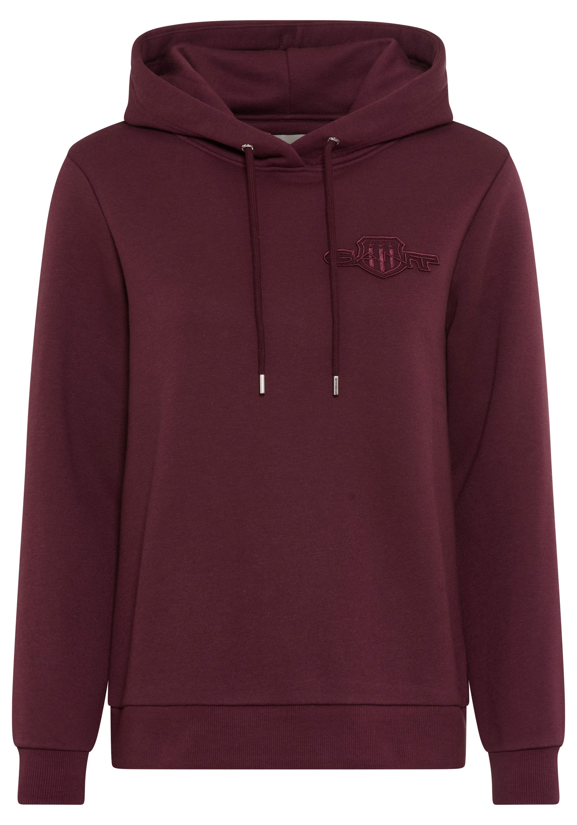 Gant Hoodie "REG TONAL SHIELD HOODIE", Ton in Ton Stickerei, Rippbündchen günstig online kaufen