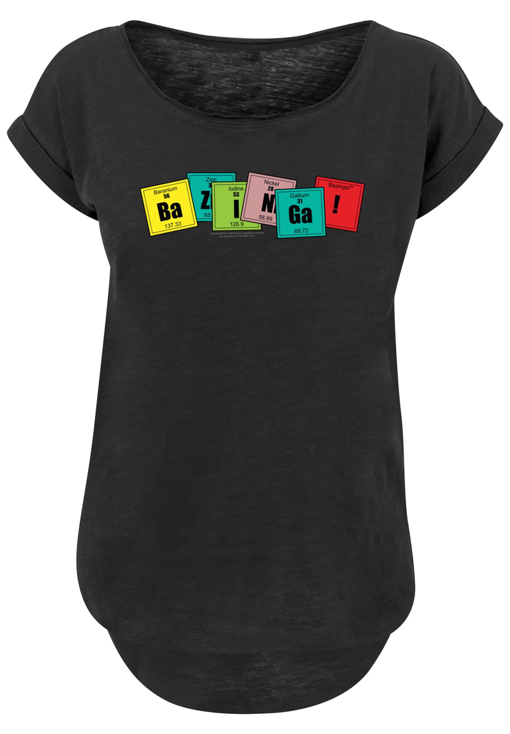 F4NT4STIC T-Shirt »Big Bang Theory Bazinga«, Damen,Premium Merch,Lang,Longshirt,Bedruckt