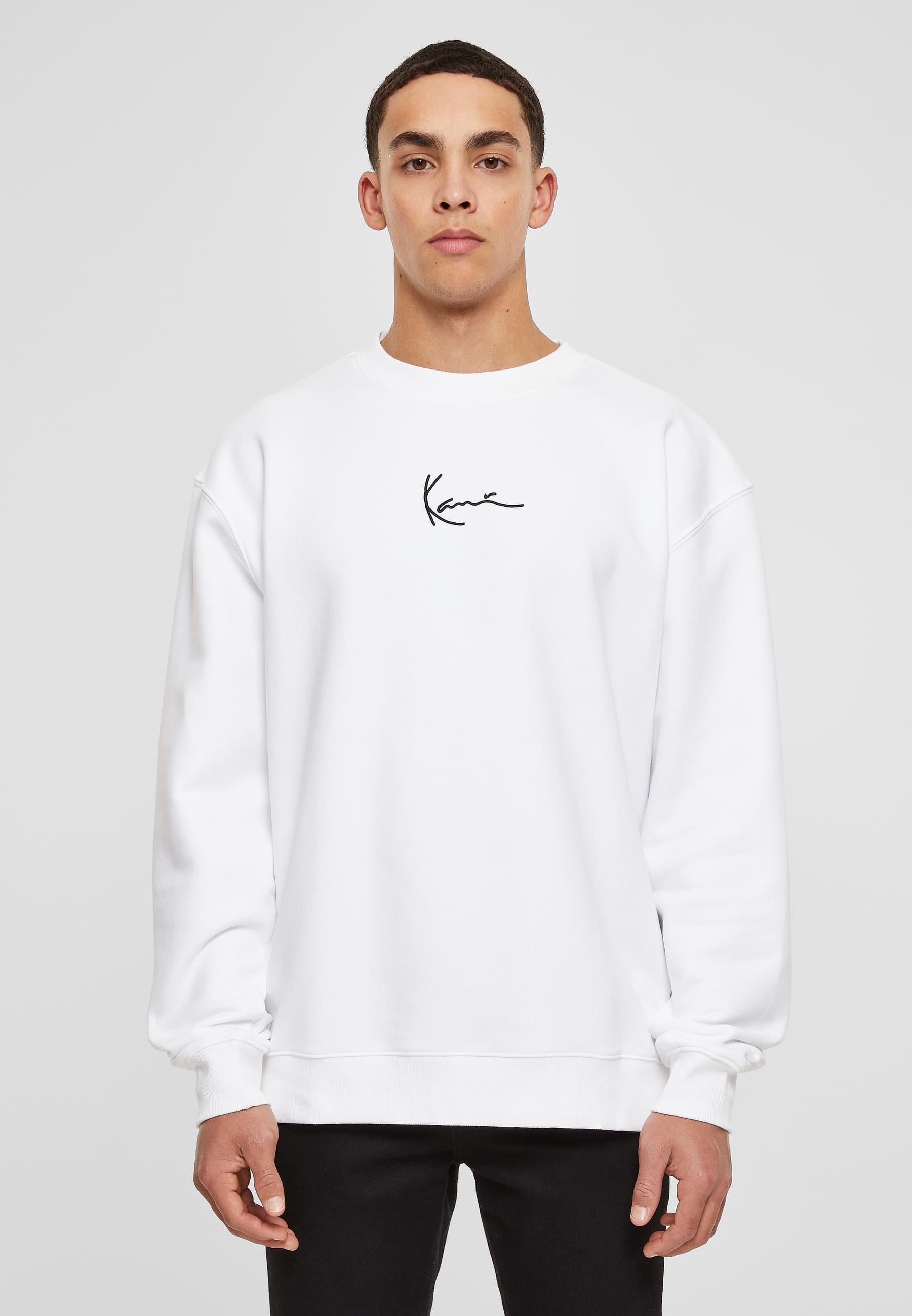 Karl Kani Rundhalspullover »Karl Kani Herren KKMQ12003WHT Small Signature Crew«, (1 tlg.)