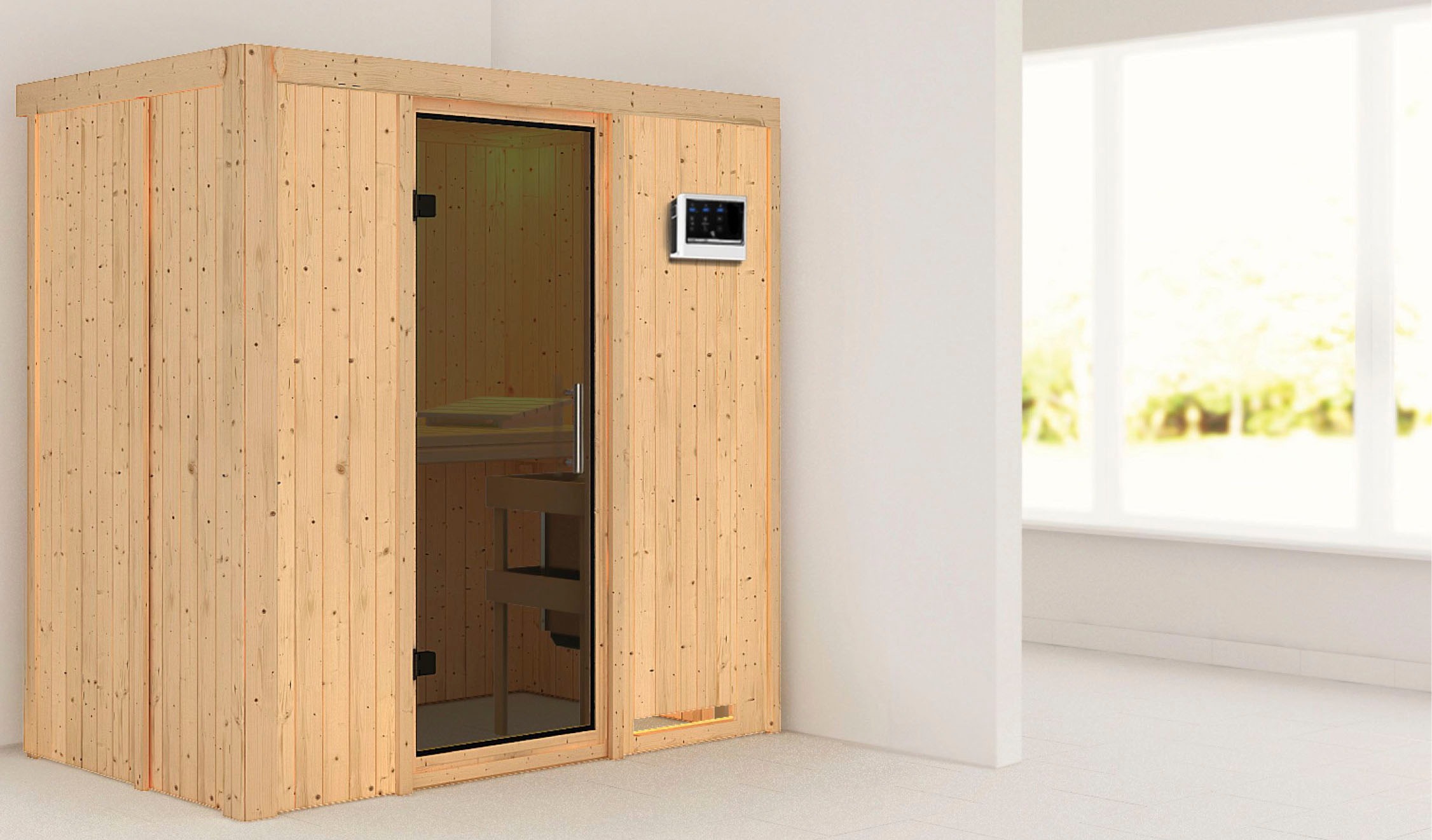 Karibu Sauna »Vada« Set,  Ofen 9 KW externe Strg easy