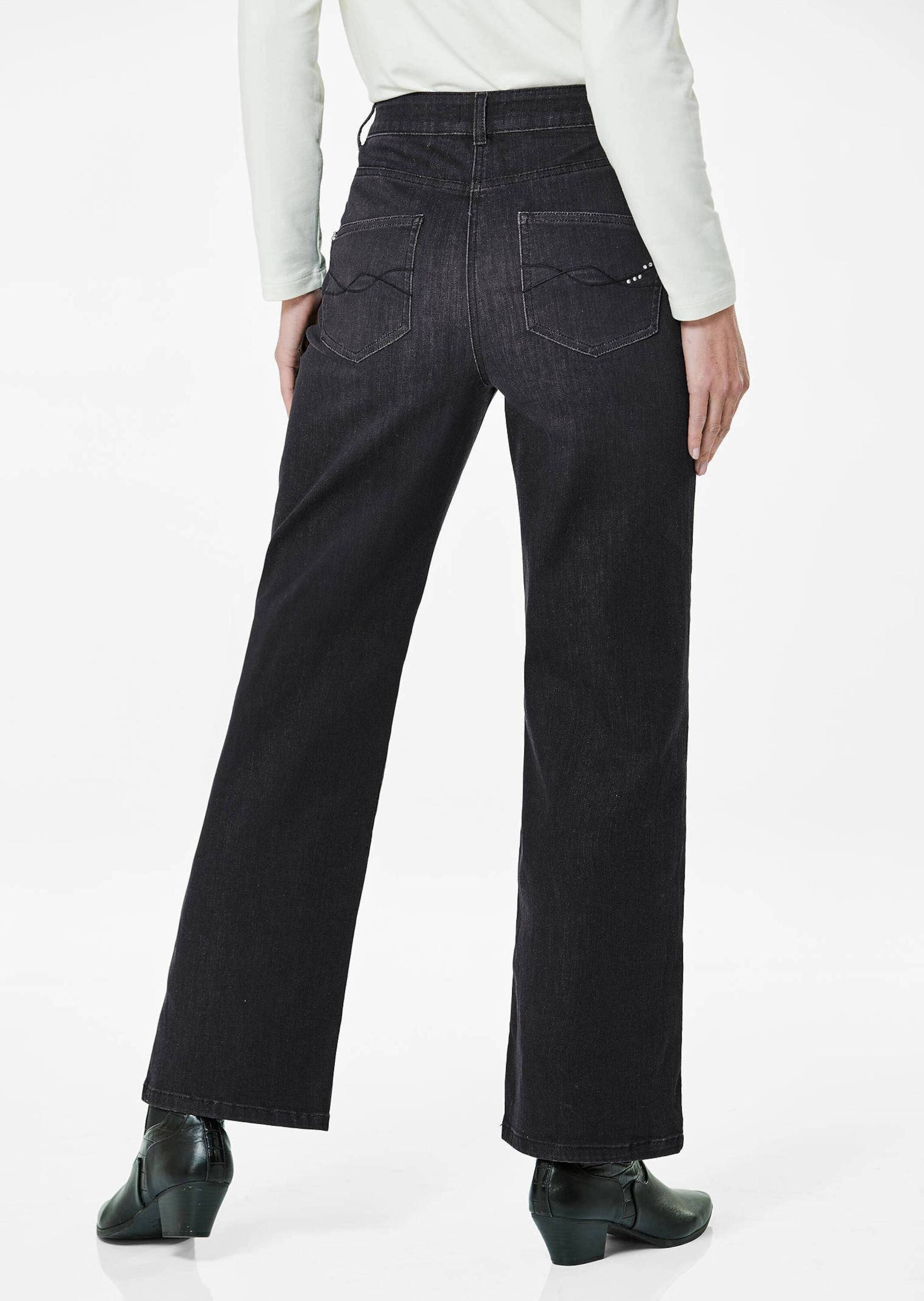 GOLDNER Stretch-Jeans »Kurzgröße Denim Jeans mit weitem Bein«
