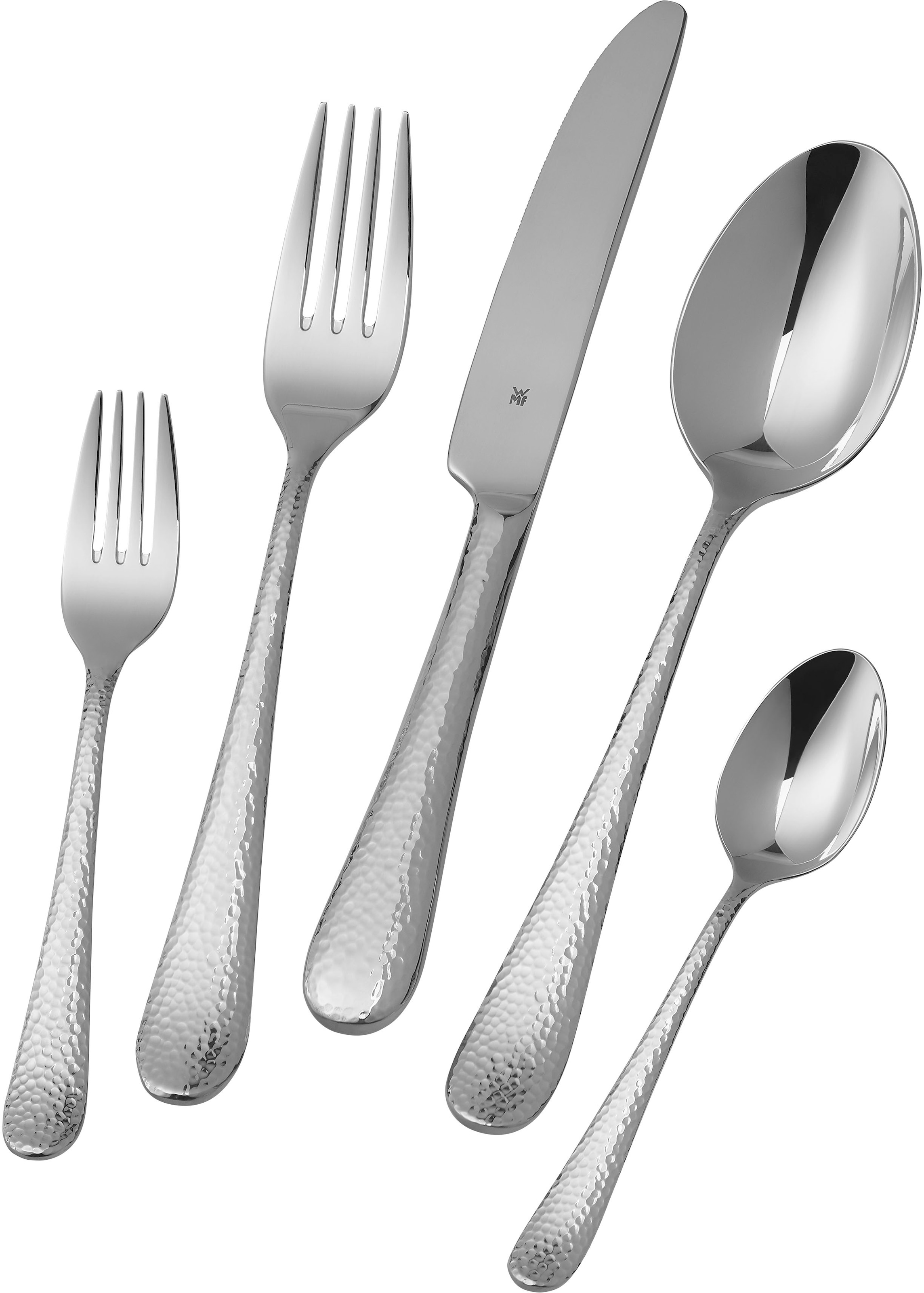 WMF Besteck-Set »Sitello«, (Set, 30 tlg.), geschmiedete Messer, farbecht, Wellenschliff, spülmaschinenfest