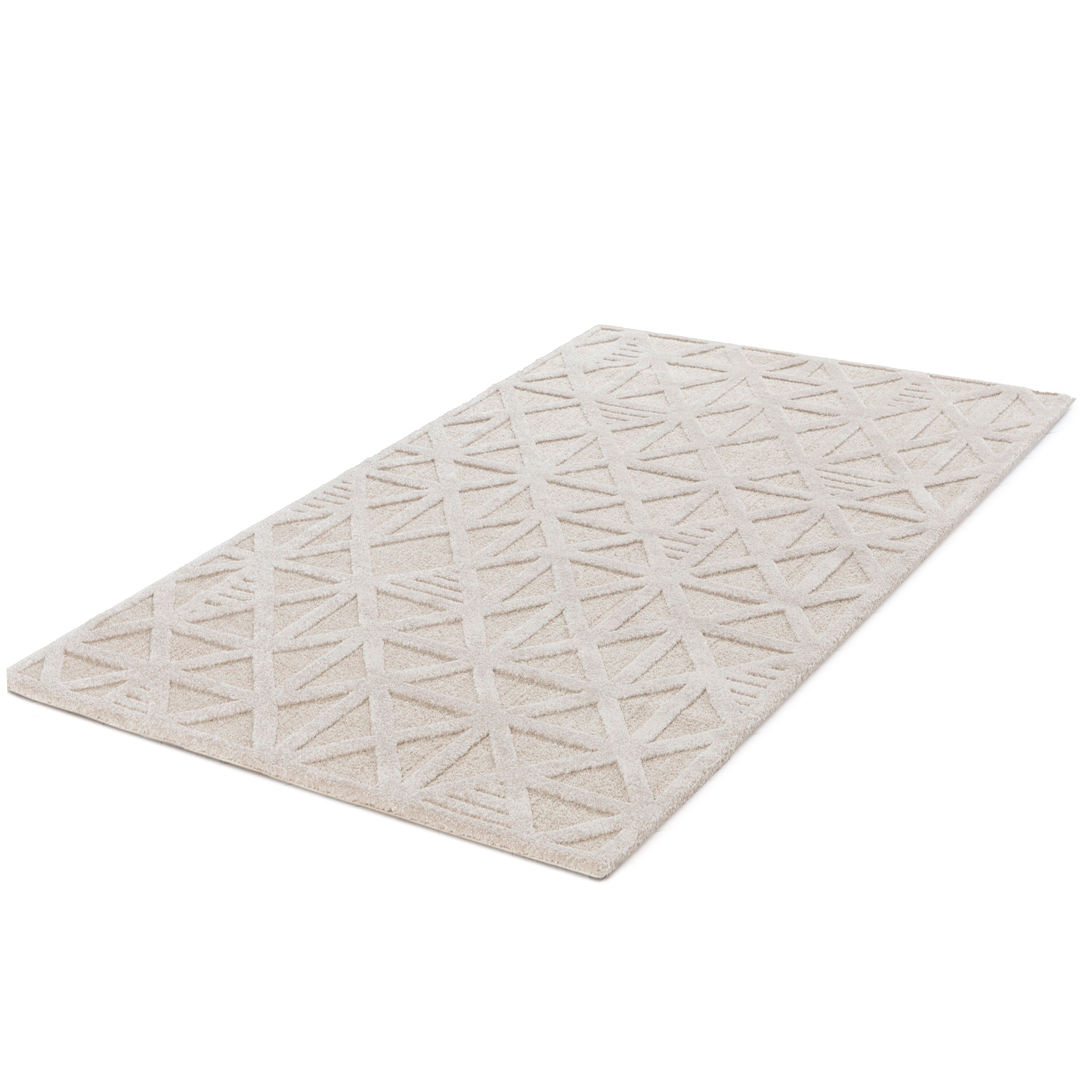 Teppich "COSMO Geo, Made in Belgium", beige (greige), B:160cm H:14mm L:230cm, Polyester, Polypropylen, PRIMAFLOR-IDEEN IN TEXTIL, Teppiche, Teppich, modernes Design, Hoch-Tief Effekt, weicher Flor 2
