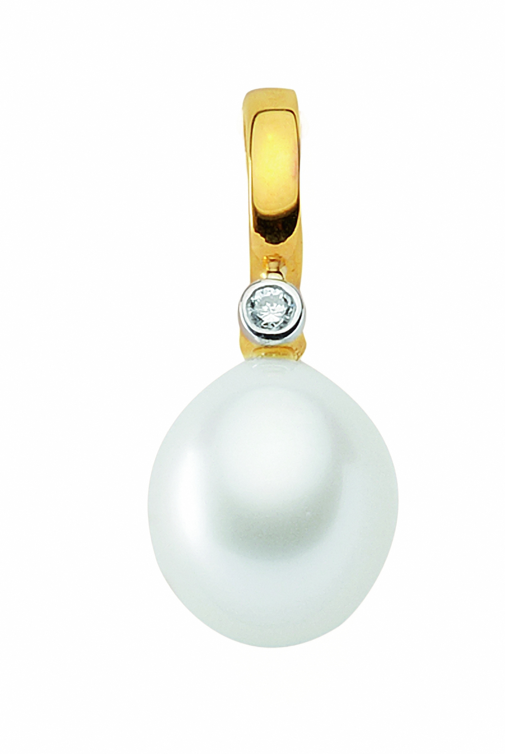Kette | Anhänger Halskette online Süßwasserperle«, Anhänger Adelia´s Gold Schmuckset mit Diamant mit BAUR mit Set - und kaufen »585