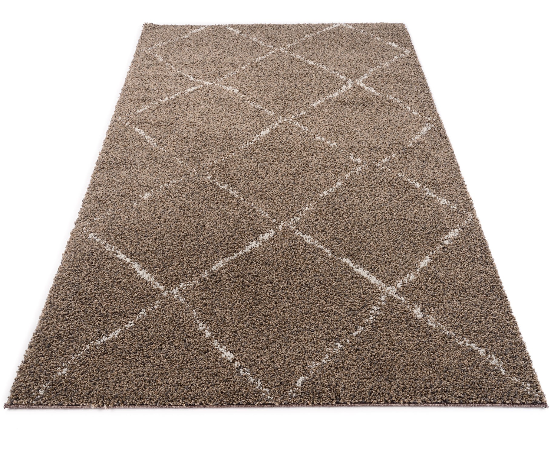 Hochflor-Teppich OCI DIE TEPPICHMARKE "Stockholm" Gr. 2, braun, B:80cm H:30mm L:150cm, Kunstfaser, Teppiche, Langflor, Shaggy, Wohnzimmer
