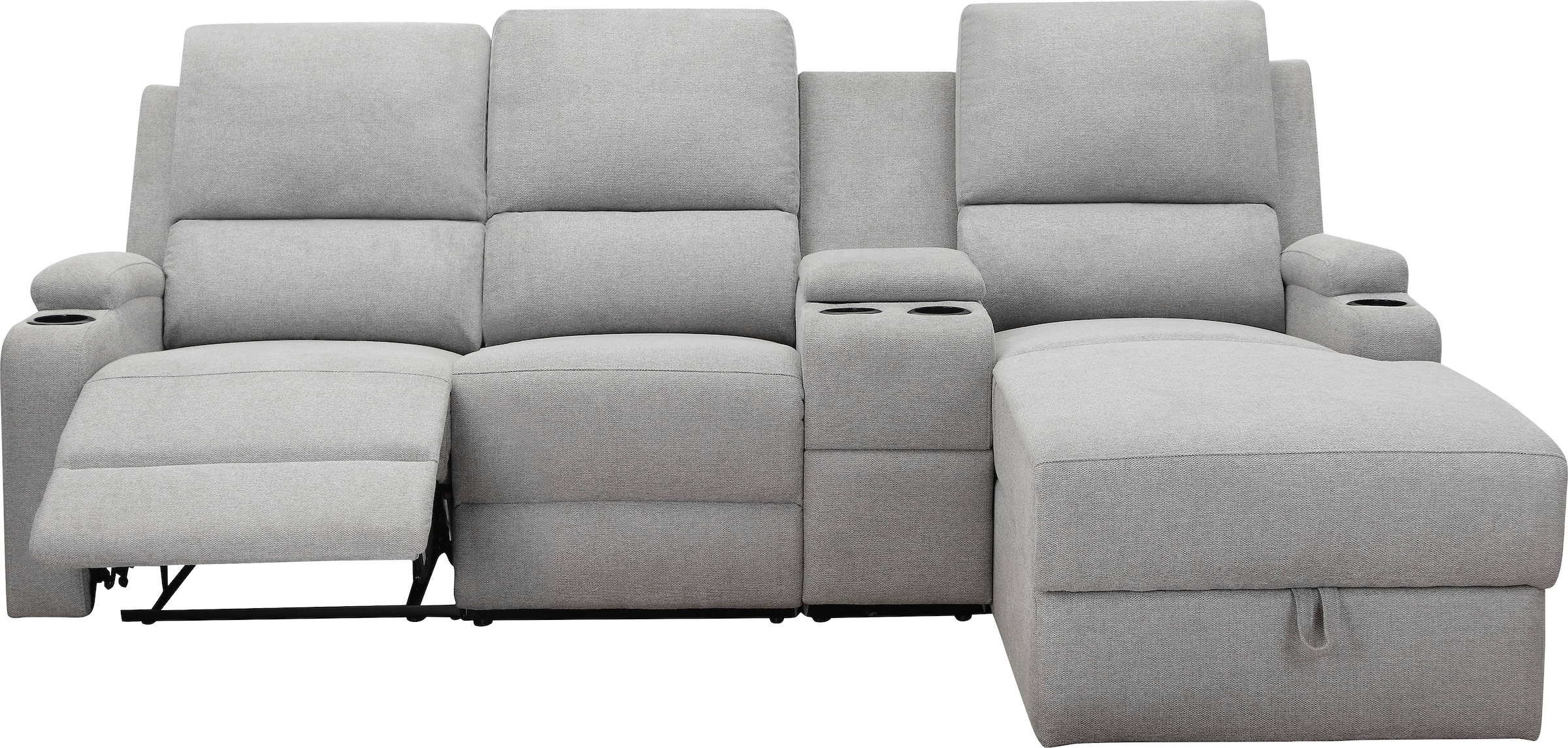 Home affaire Ecksofa »Napori Multimediasofa, 3er Kinosessel XXL, L-Form,«, Kinosofa mit Relaxfunktion, Getränkehalter, Staufach und Staukasten