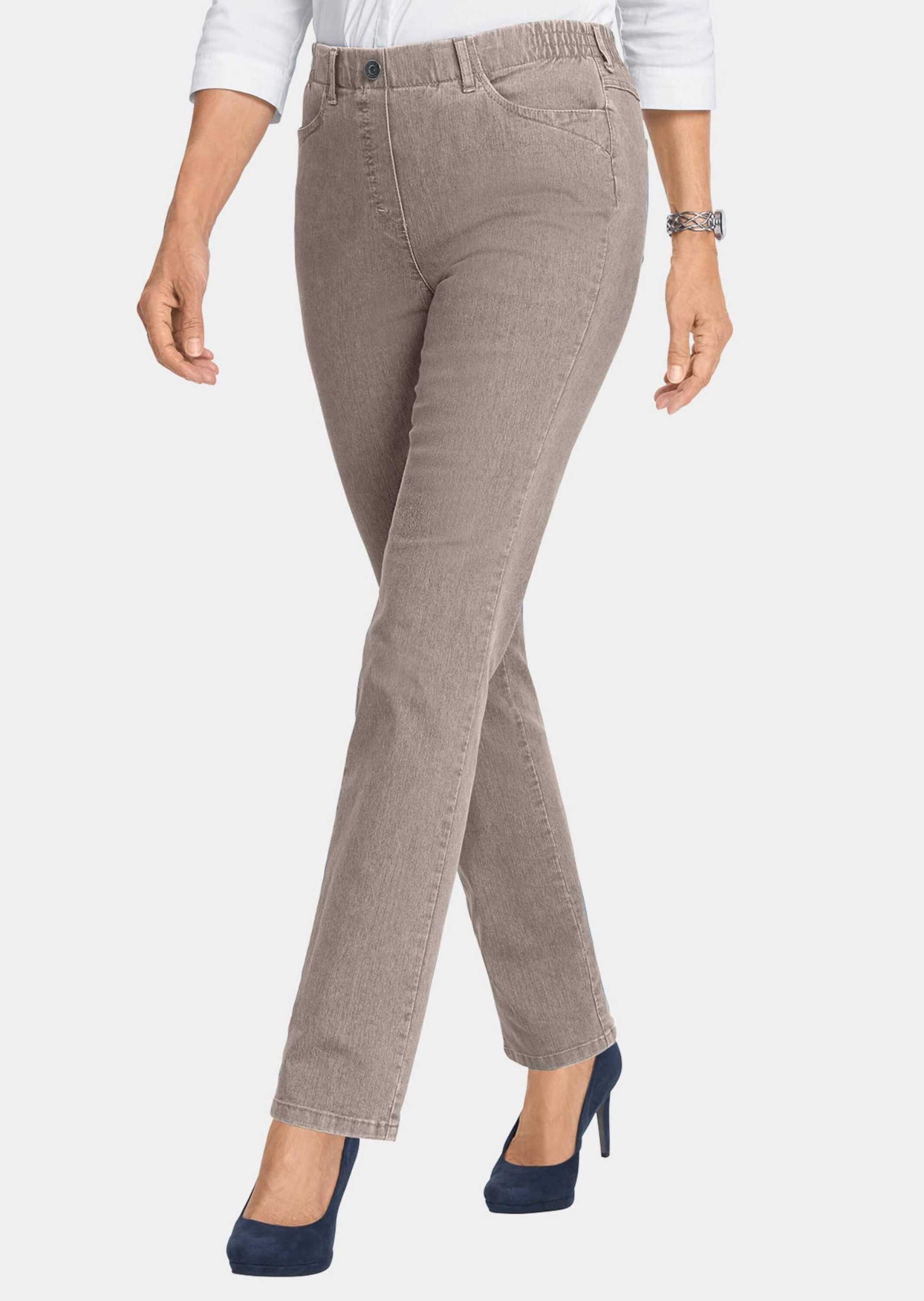 Thumbnail - GOLDNER Regular-fit-Jeans "Kurzgröße Edel geschmückte Jeansschlupfhose MARTHA"