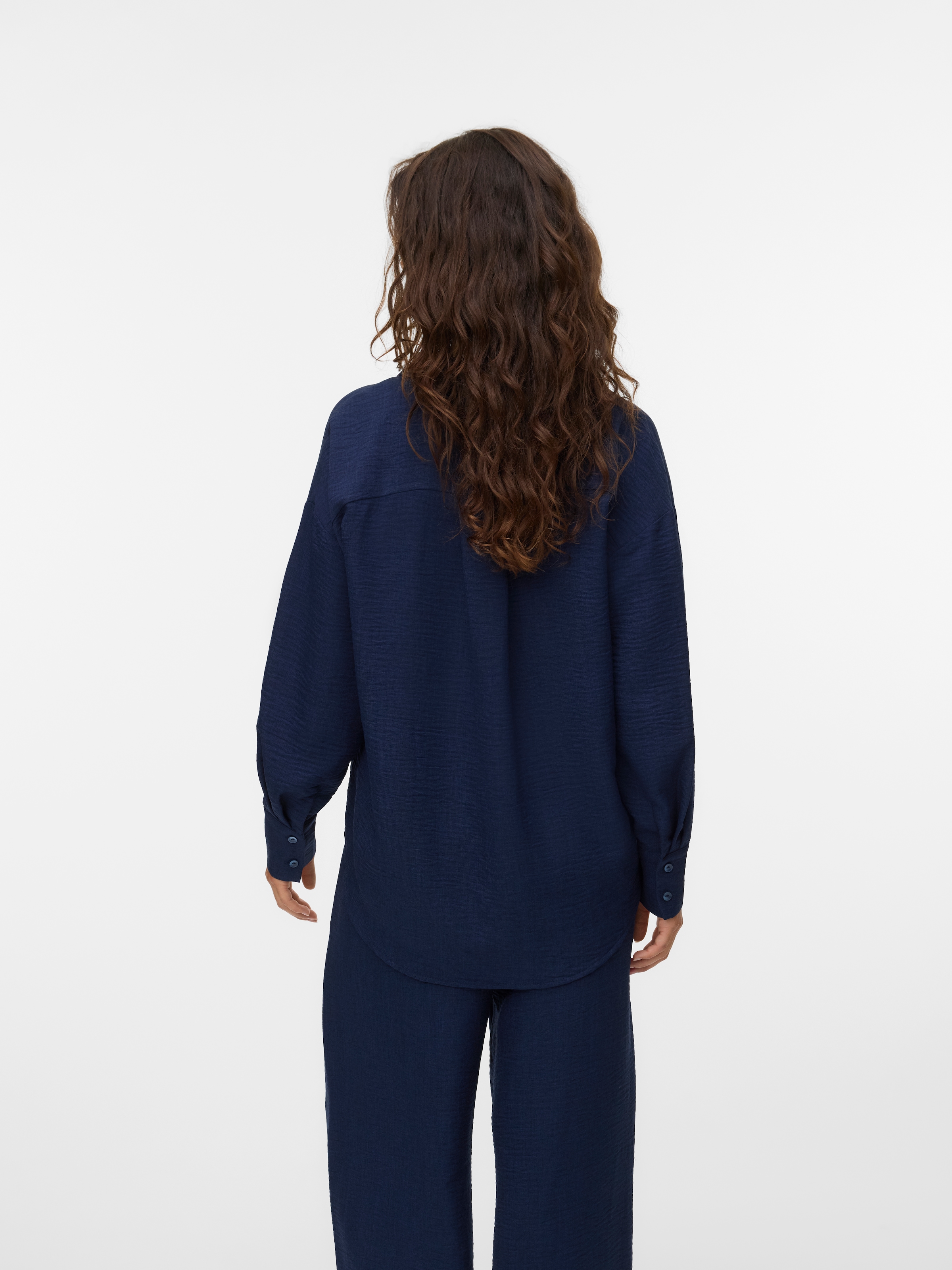 Vero Moda Langarmbluse "VMMELANEY QUEENY LS SHIRT WVN NOOS" Kunstfaser, loo günstig online kaufen