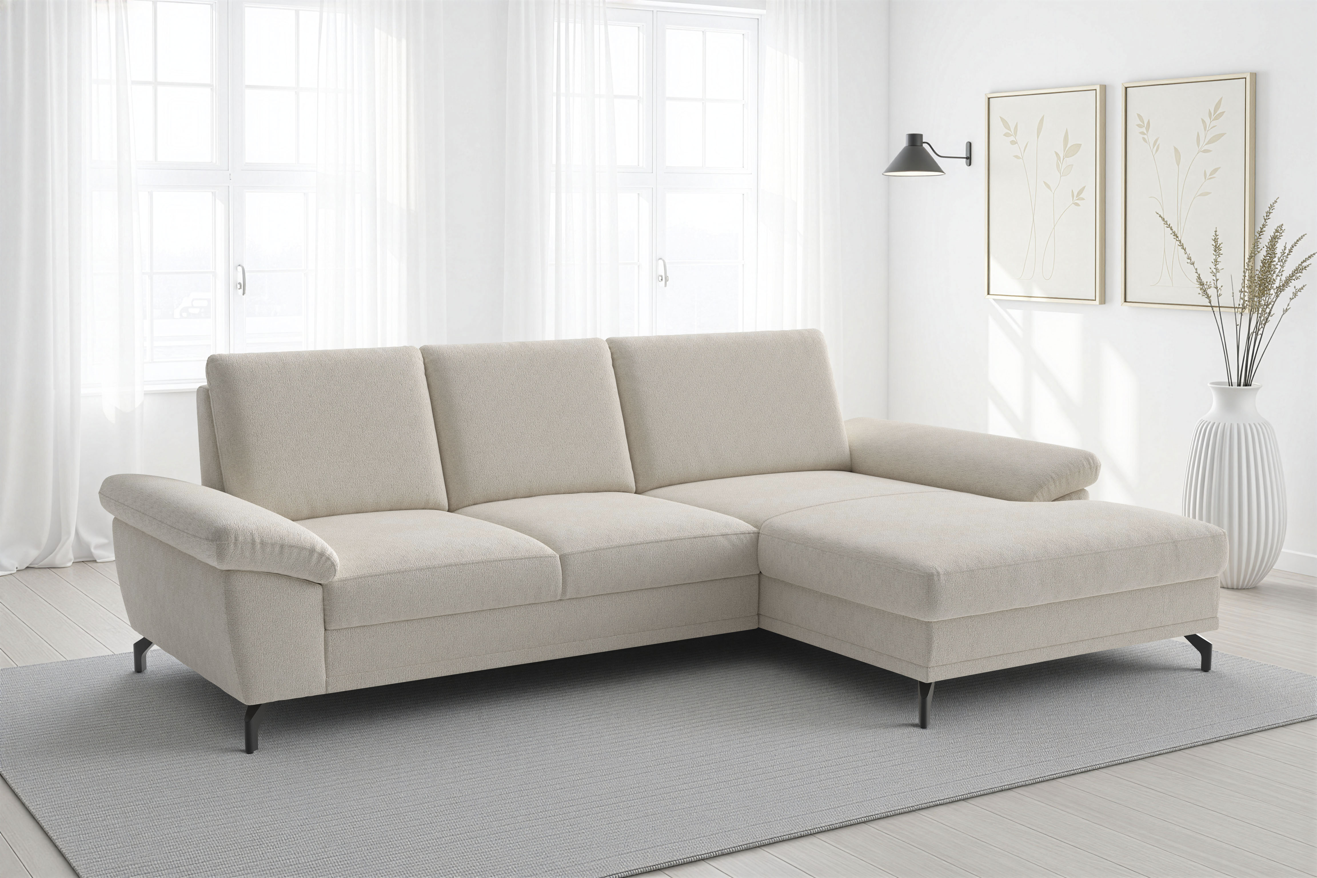 sit&more Ecksofa "Chelsea L-Form, B: 264 cm, Armteil- & Sitztiefenverstellung" optional Schlaffunktion und Bettkasten
