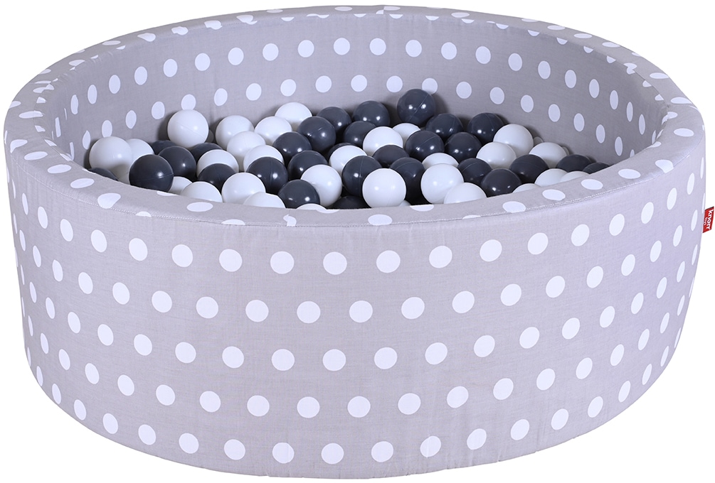 Bällebad »Soft, Grey White Dots«, mit 300 Bällen Grey/creme; Made in Europe