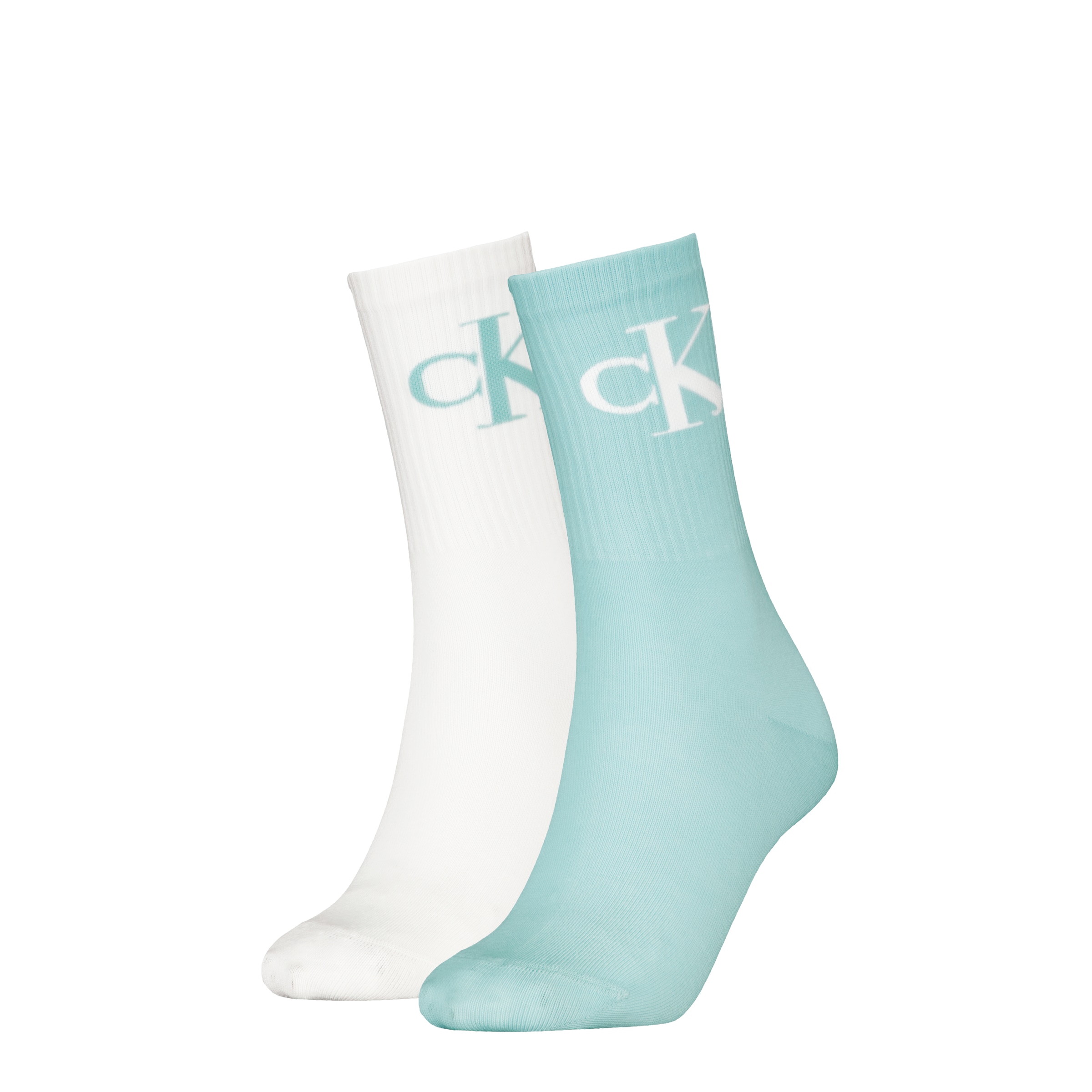 Calvin Klein Jeans Socken "CKJ WOMEN SOCK 2P MONOGRAM", (2 Paar), mit Logostickerei