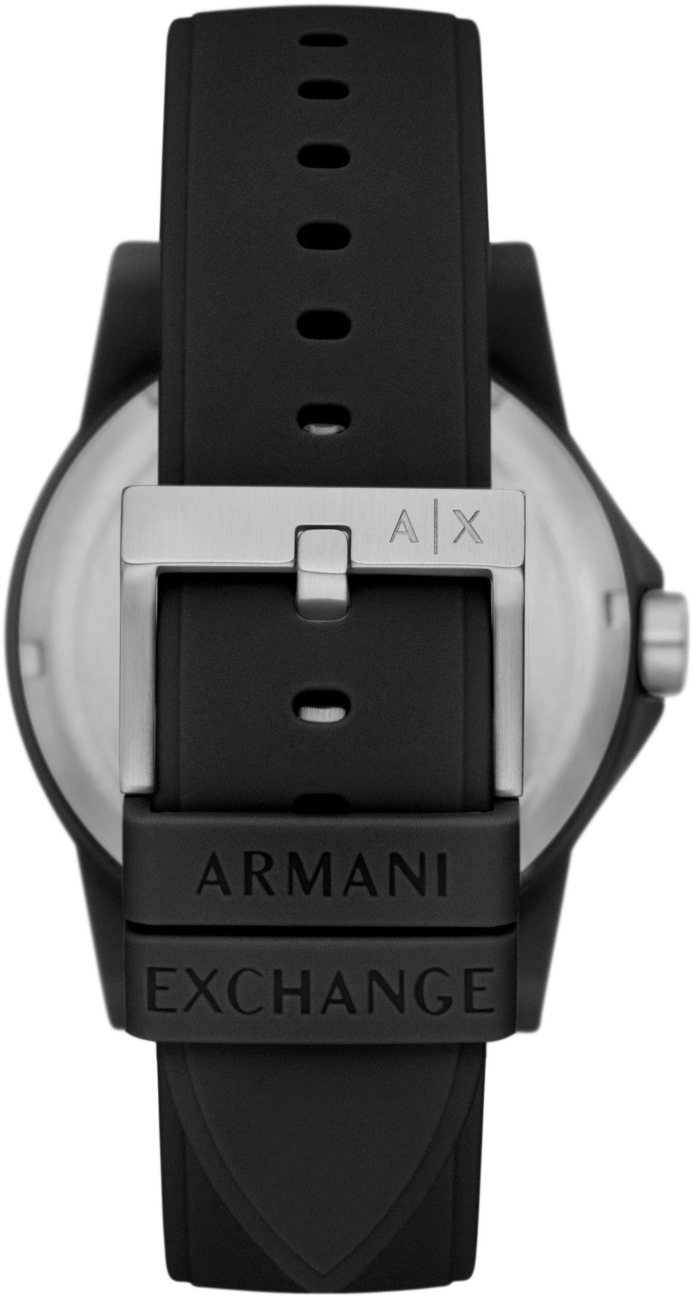 ARMANI EXCHANGE Quarzuhr, (Set, 2 tlg., mit Armband), Armbanduhr, Herrenuhr, ideal als Geschenk, analog, Silikonarmband