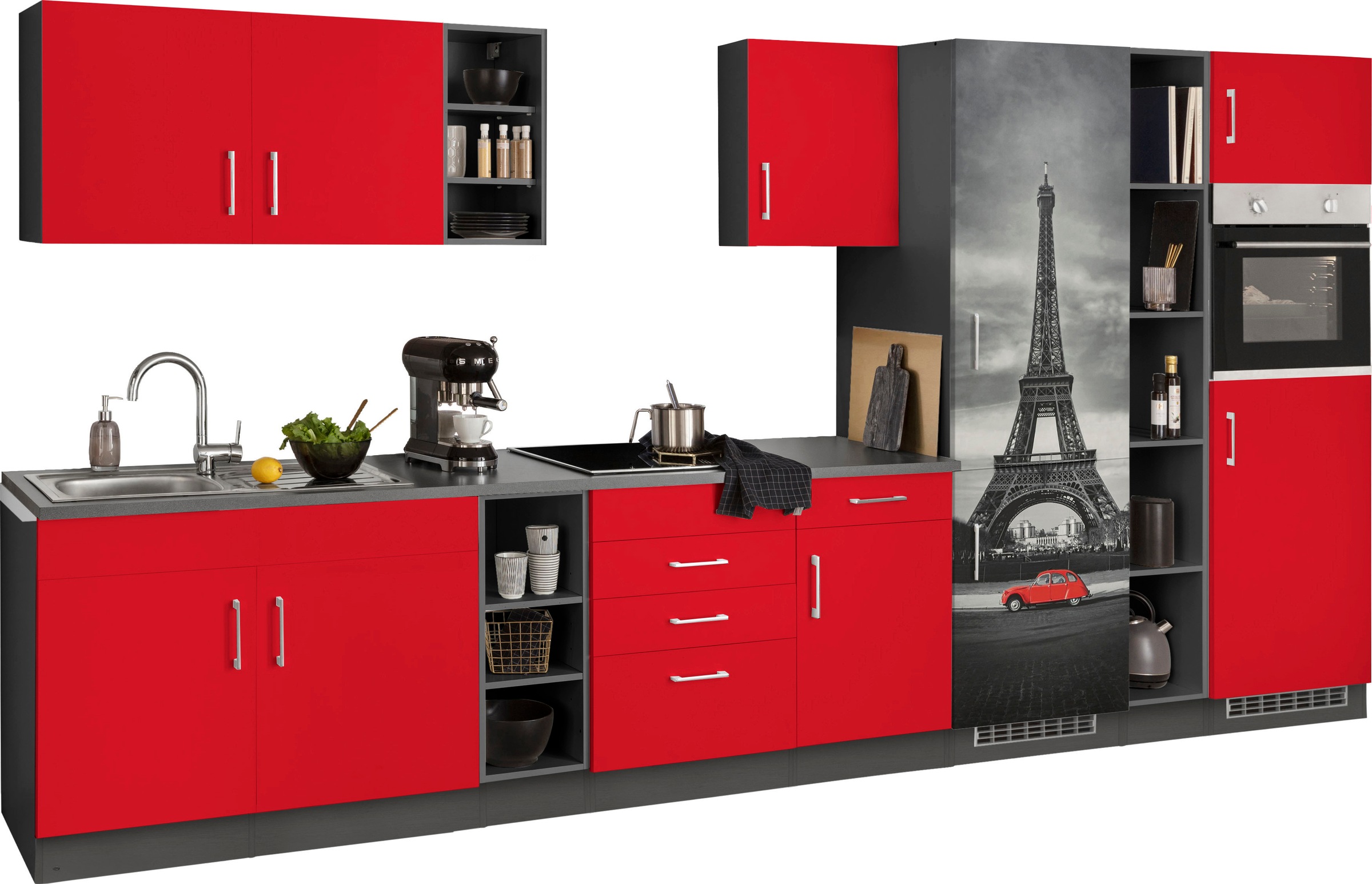 HELD MÖBEL Küchenzeile "Paris", ohne E-Geräte, Breite 390 cm günstig online kaufen