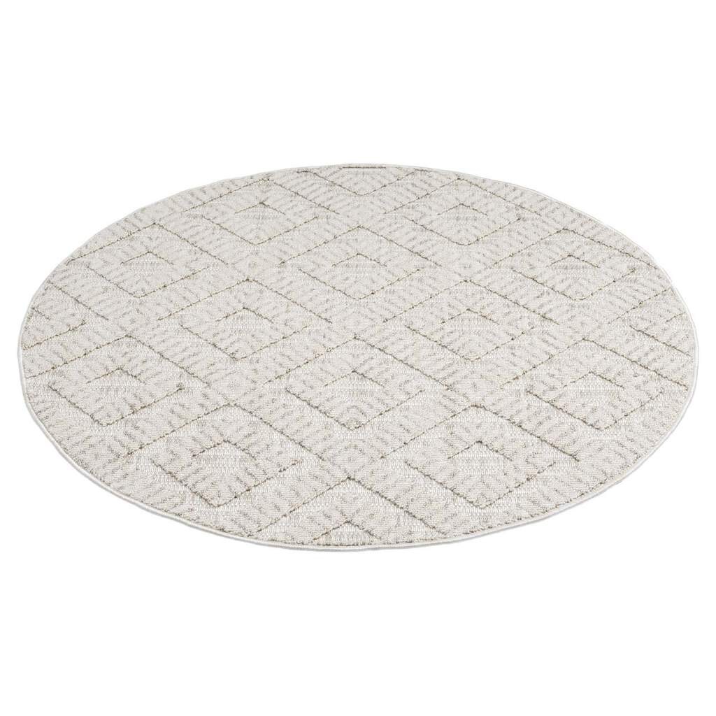 Carpet City Teppich »CLASICO 8927« rund 11 mm Höhe Kurzflor, Hochtief-Muster, Boho, Wohnzimmer