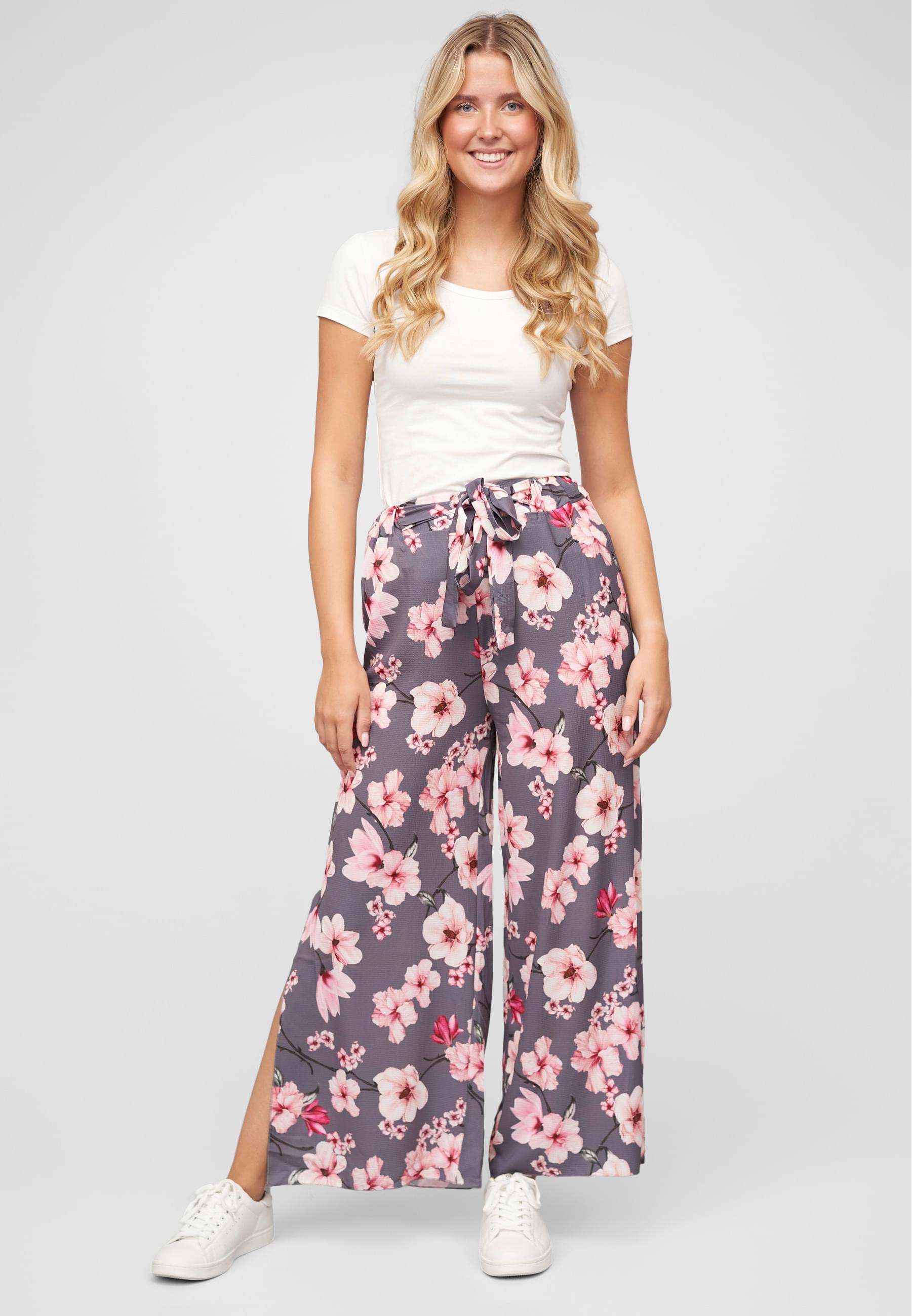 CLOUD 5IVE Stoffhose »CLOUD 5IVE High-Waist Sommerhose mit Blumen Print«, (1 tlg.)