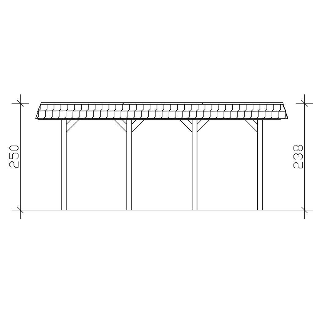 Skanholz Doppelcarport »Spreewald«, Fichtenholz, 530 cm, braun